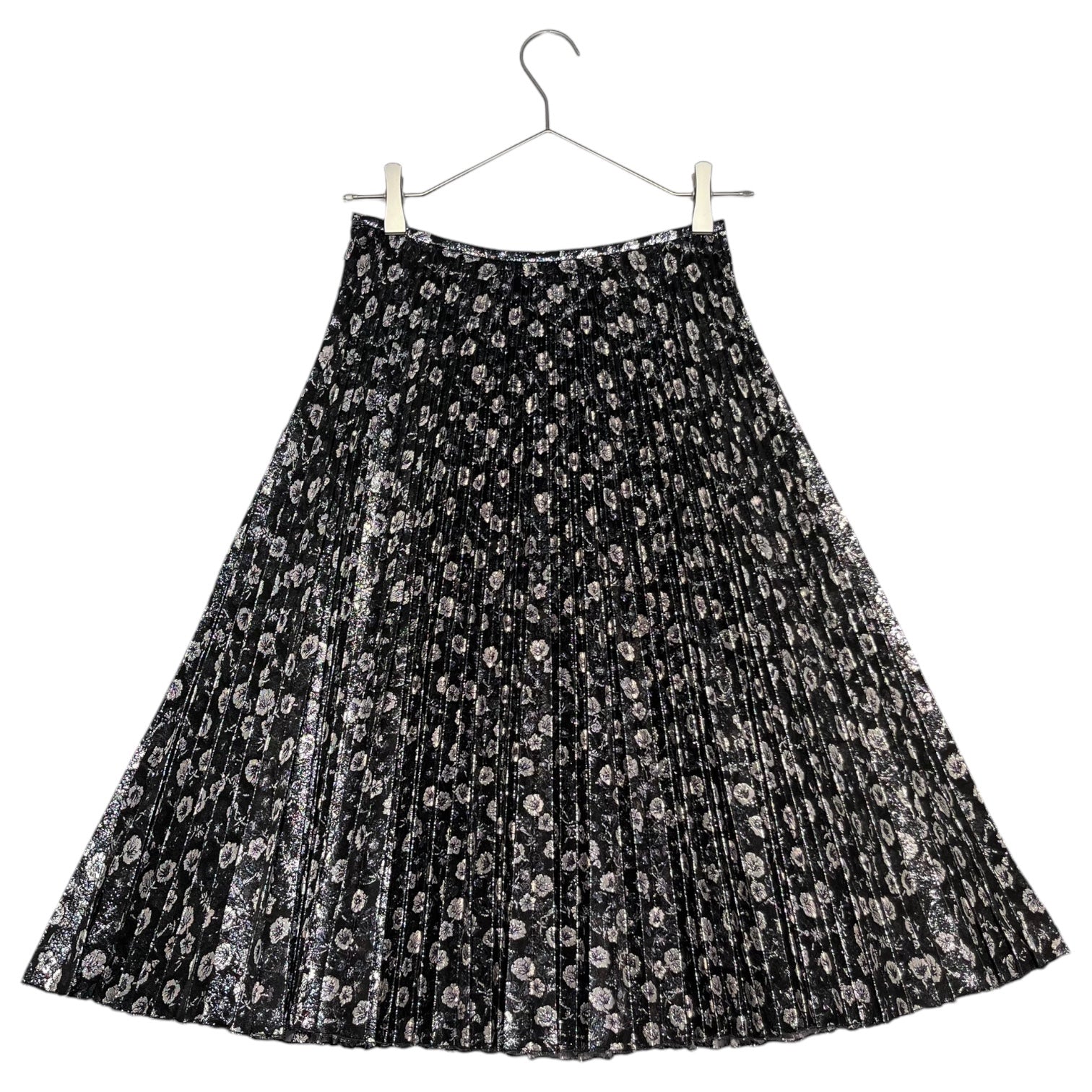 PRADA(プラダ) 18SS Lame pleated jacquard skirt ラメ プリーツ ジャガード スカート P166N 36(S程度) ブラック×シルバー