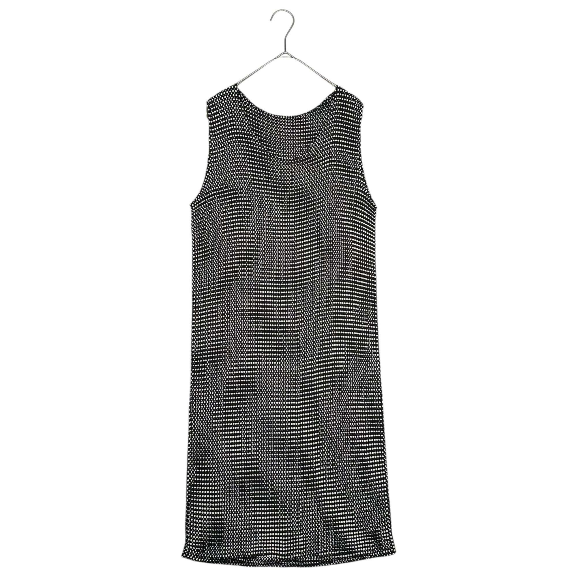 ISSEY MIYAKE(イッセイミヤケ) 90's dot pattern pleated sleeveless dress/ドット柄プリーツノースリーブワンピース/ヴィンテージ IM61-FH914 SIZE L ブラック×ホワイト 銀タグ 90年代