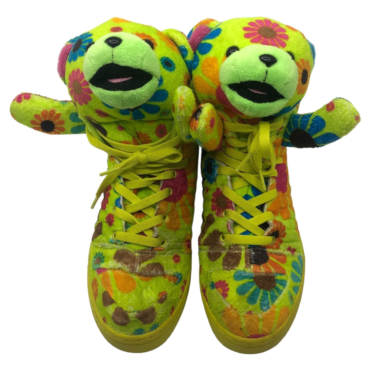 Jeremy Scott×adidas(ジェレミースコットアディダス) BEAR FLOWER POWER ベア フラワー パワー G61076 25.5cm ライトグリーン ハイカット スニーカー クマ