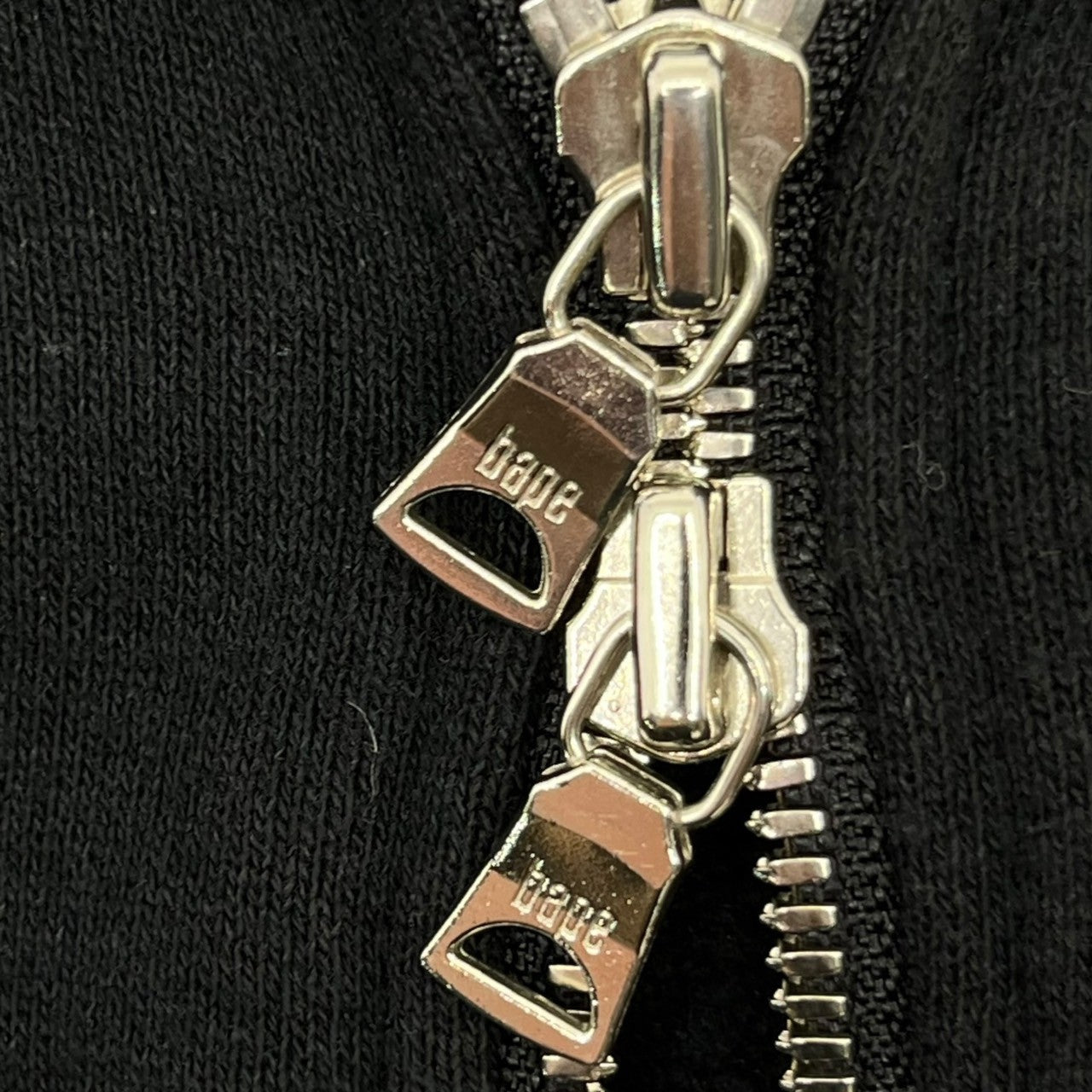 A BATHING APE(アベイシングエイプ) 00's zip hoodie vest SWAROVSKI ジップ フーディー ベスト スワロフスキー ノースリーブパーカー L ブラック
