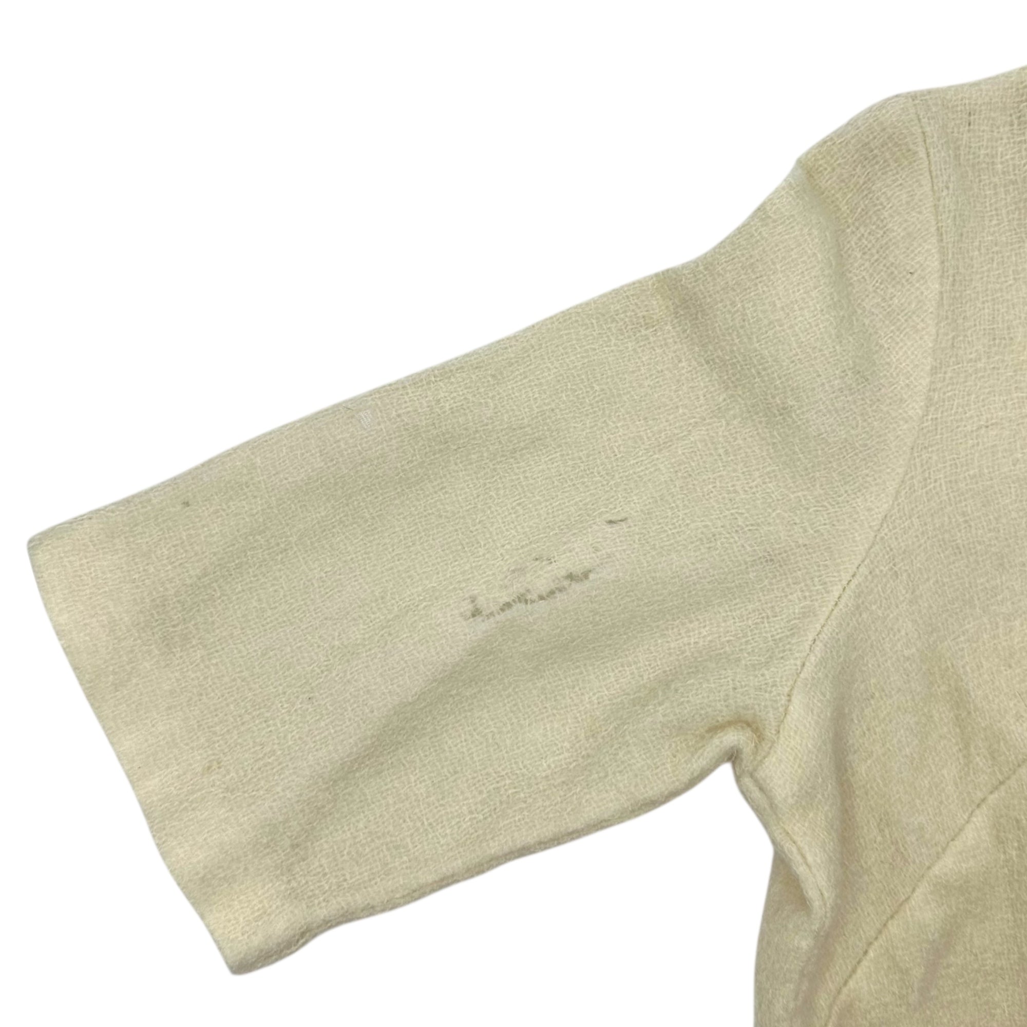 VINTAGE(ヴィンテージ) 60's~ wool knit half sleeve onepiece ニットとデザインボタンの半袖ウールワンピース 表記無し(Mサイズ程度)/袖の裏部分に傷あり ベージュ