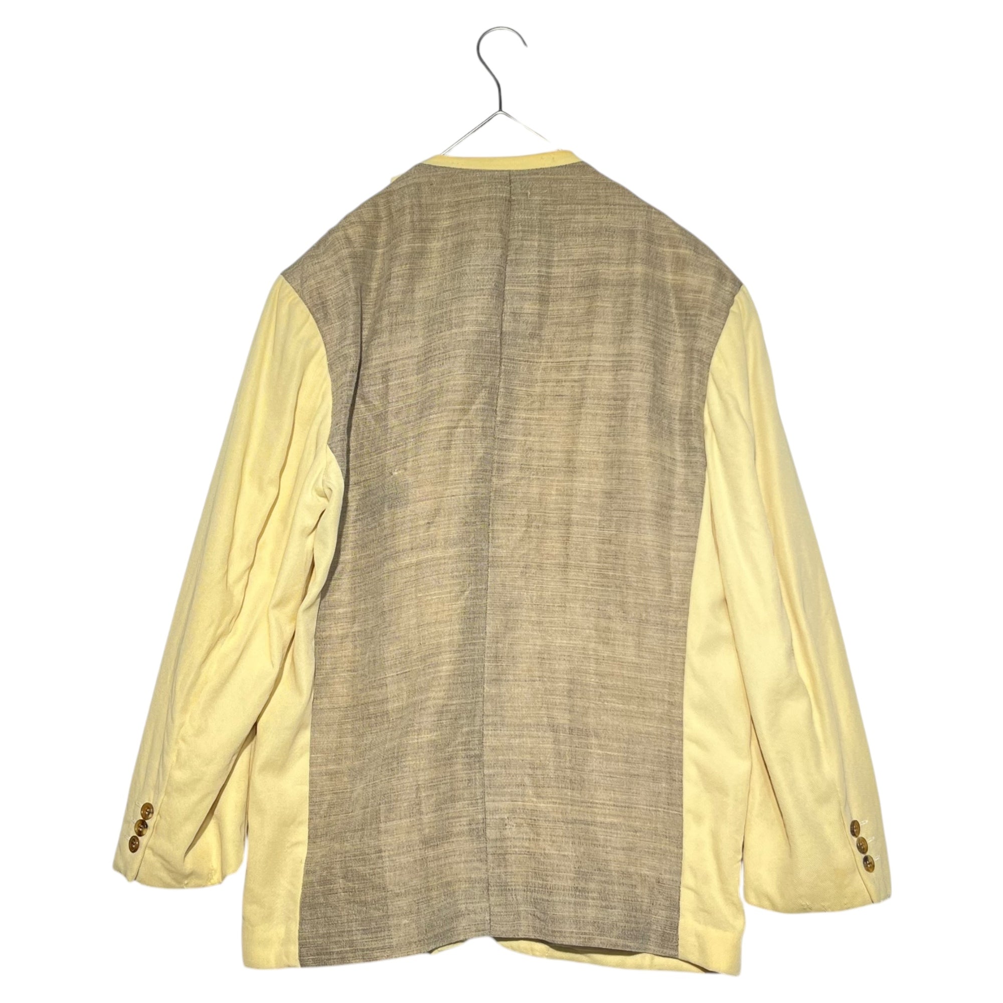 COMME des GARCONS HOMME PLUS(コムデギャルソンオムプリュス) 93SS Back switching zip up jacket 背中切替 ジップアップ ジャケット PJ-11047S S アイボリー×ベージュ AD1992