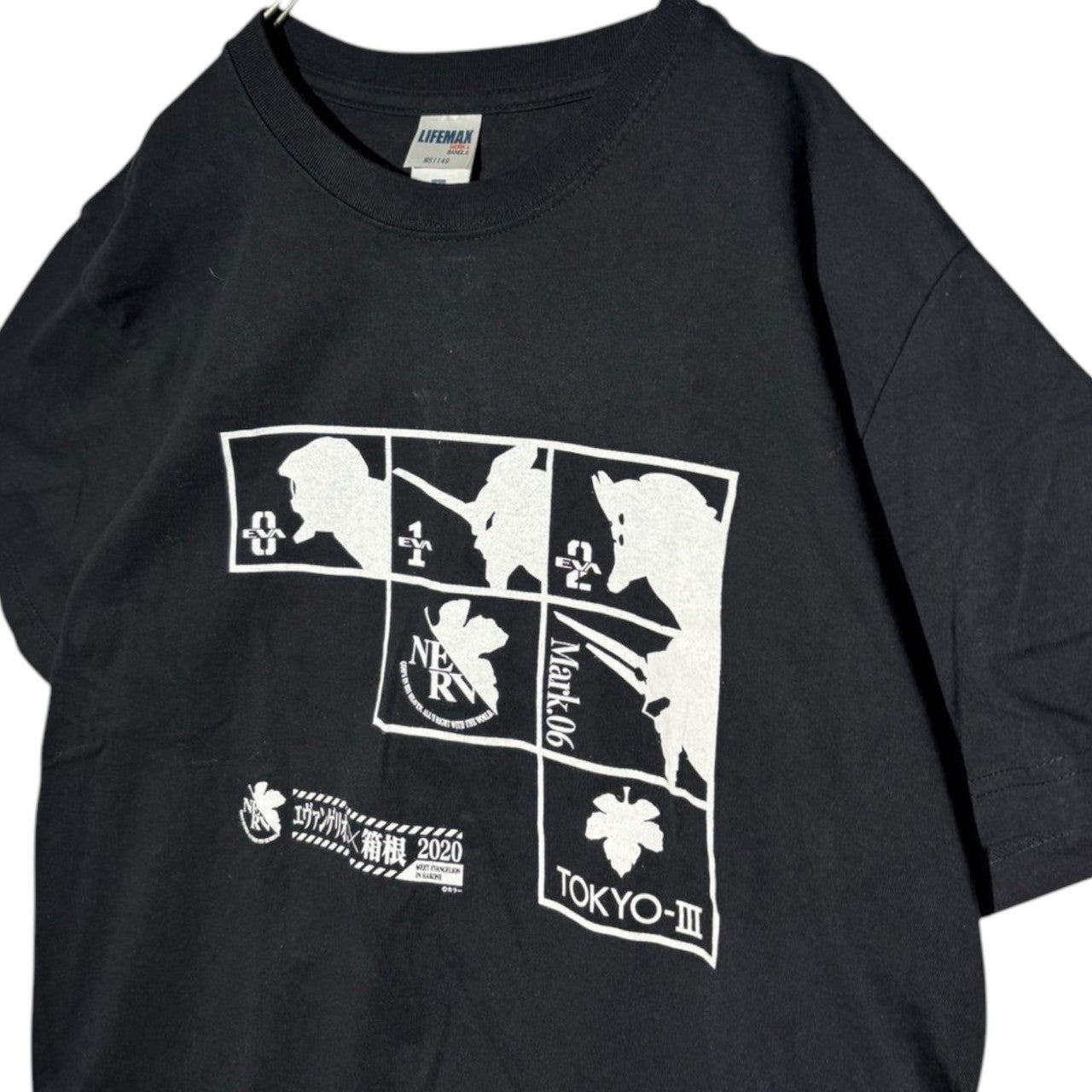 USED(ユーズド) エヴァンゲリオン×箱根 2020 コラボ Tシャツ L ブラック×ホワイト