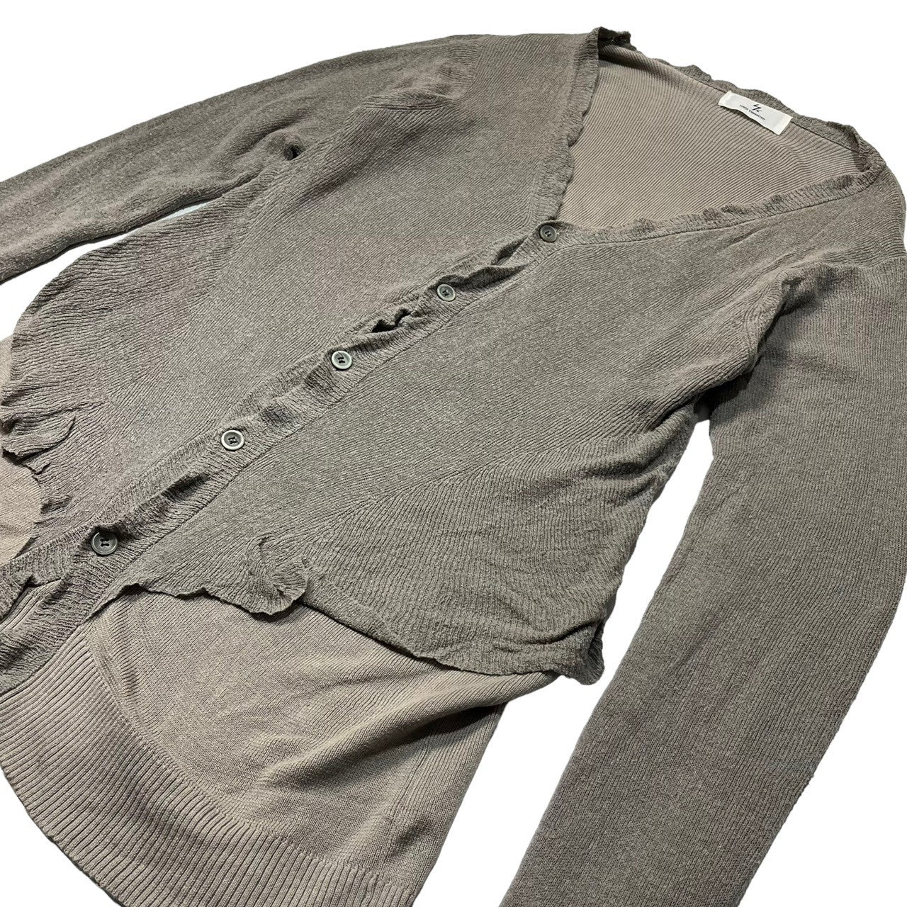 Y's(ワイズ) silk cardigan シルク ロング フリル レイヤード カーディガン アーカイブ MR-K37-856 SIZE 3(L) ベージュ