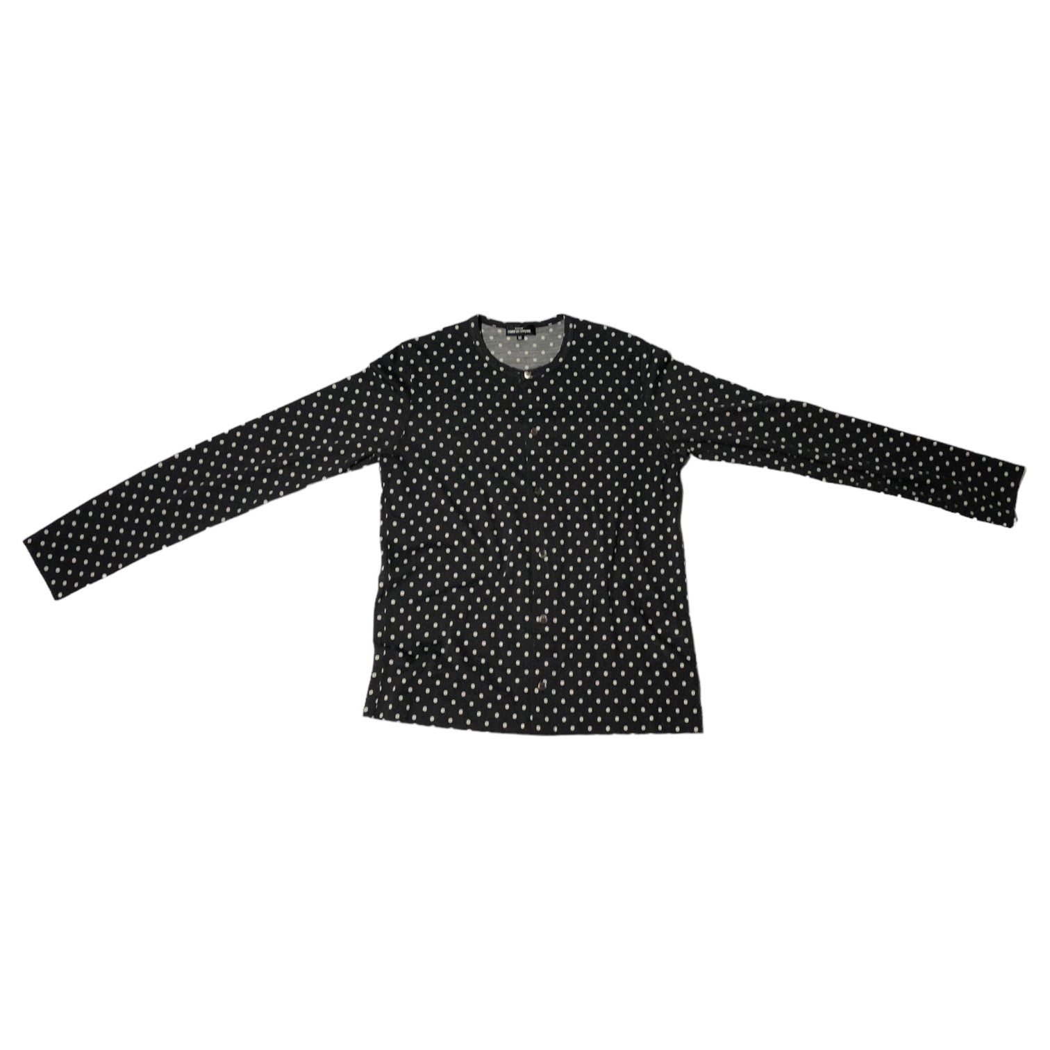 tricot COMME des GARCONS(トリココムデギャルソン) 10SS polka dot wool cardigan ドット柄 ウール カーディガン TE-T010 M ブラック カットソー 薄手