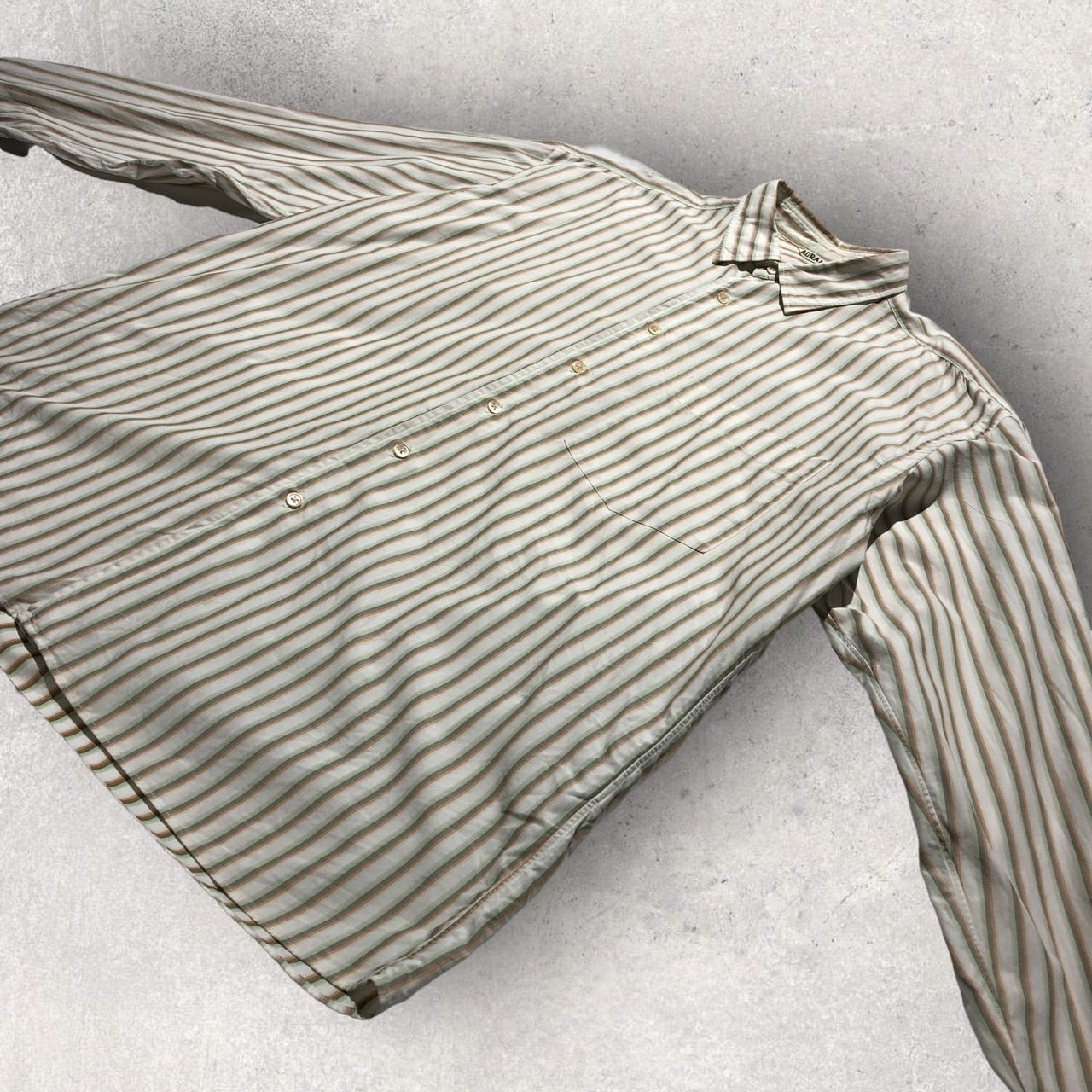 AURALEE(オーラリー) 19SS WAWASHED FINX TWILL STRIPE SHIRTS A9SS01TS 4(Mサイズ程度) ホワイト
