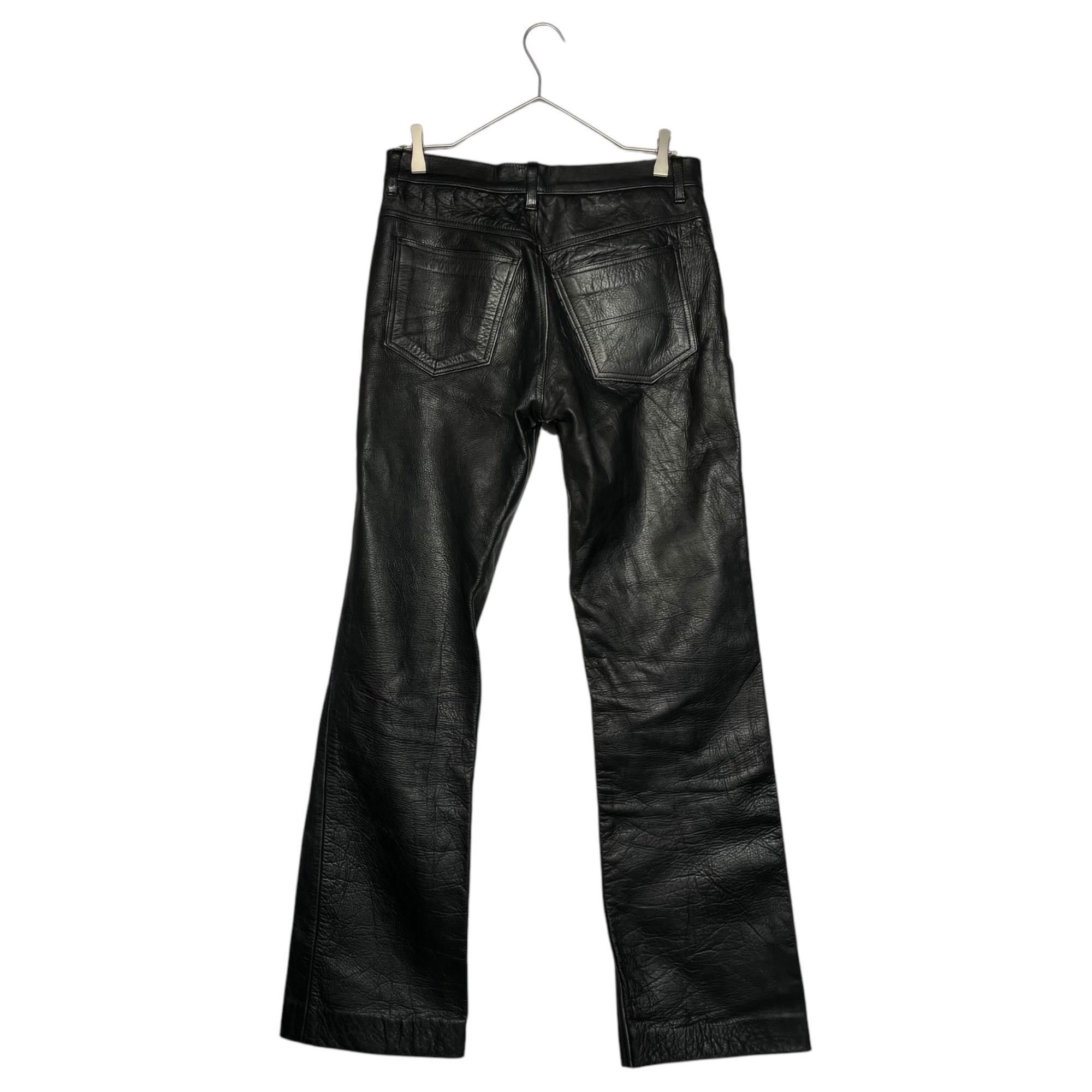 B.B.H.CLOTHING(ビービーエイチクロッシング) Straight cow leather pants ストレート カウレザー パンツ 31 ブラック 本革 牛革 バイカー