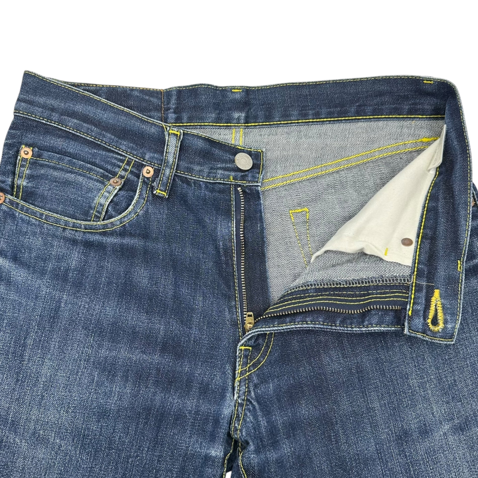 KOJIMA GENES(児島ジーンズ) Yellow Stitch Denim Pants イエロー ステッチ デニム パンツ 32 インディゴ