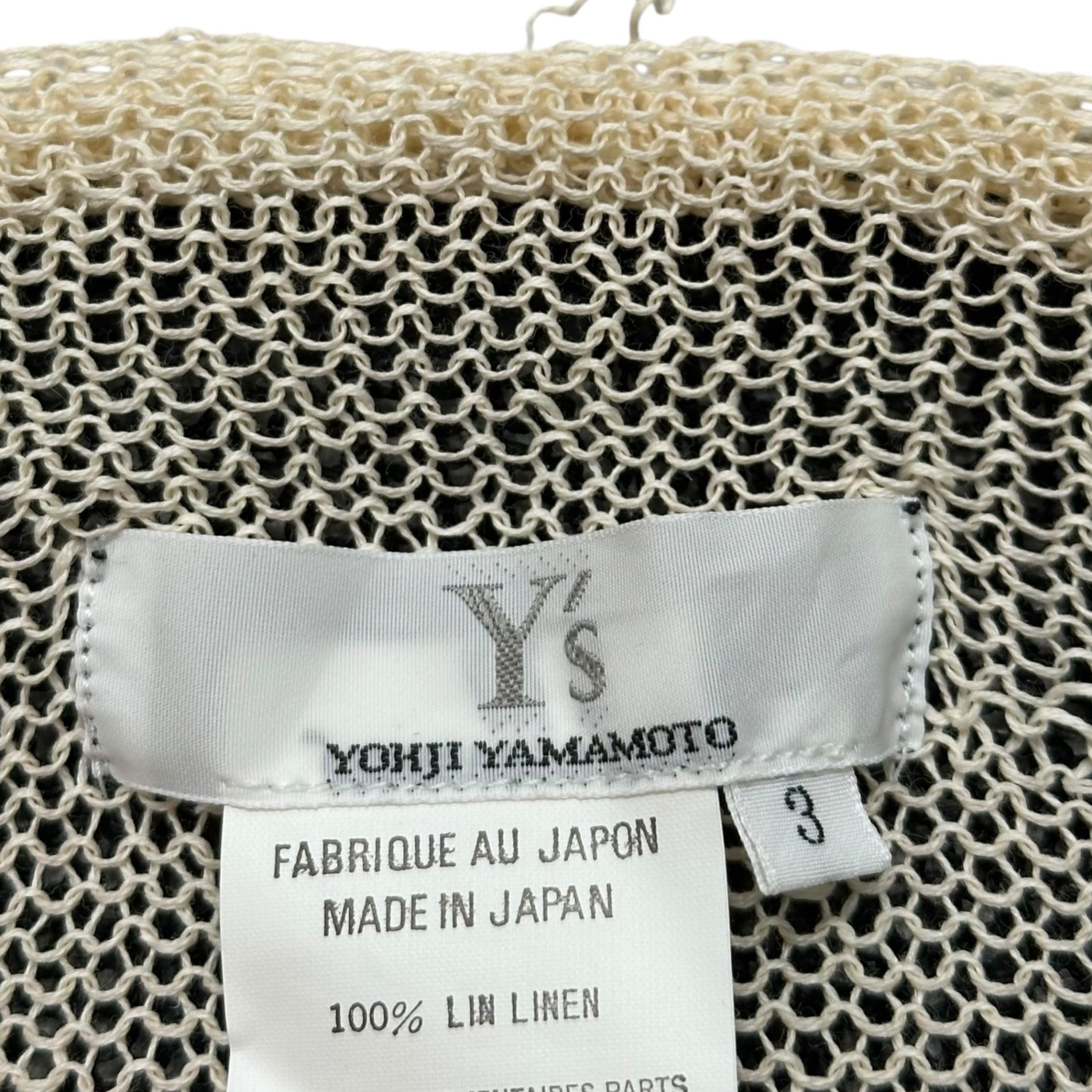Y's(ワイズ) Cotton Linen Layered Mesh Blouse コットン リネン レイヤード メッシュ ブラウス YC-K18-854 3 ブラック×アイボリー ノースリーブ