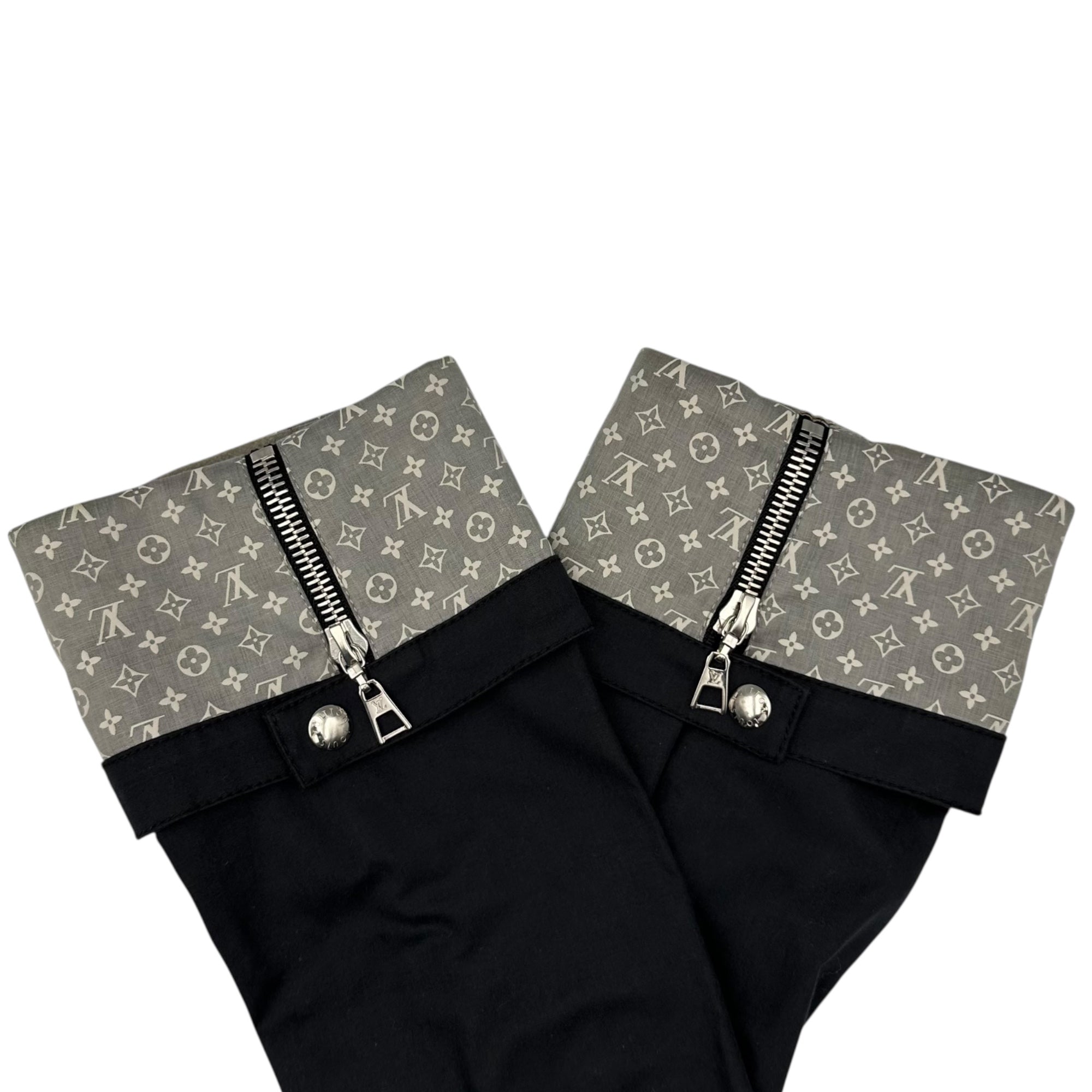 LOUIS VUITTON(ルイヴィトン) Monogram Zip-Up Coated Coat モノグラム ジップアップ ゴム引き コート 34(XS~S程度) ブラック ベルテッド マッキントッシュ ゴム引き