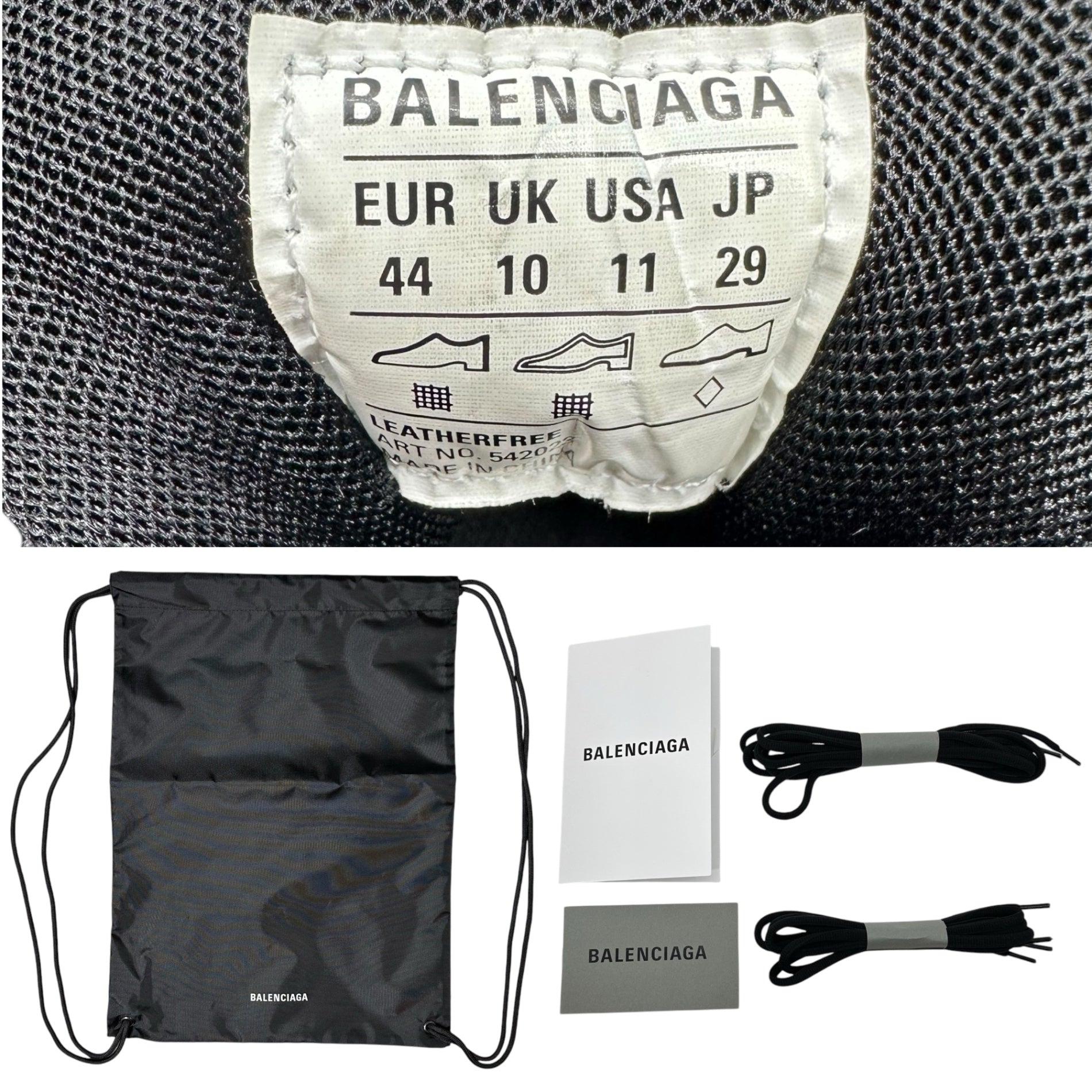 BALENCIAGA(バレンシアガ) Track Destroyed Canvas デストロイ キャンバス トラック スニーカー 542023 29cm ブラック 箱付