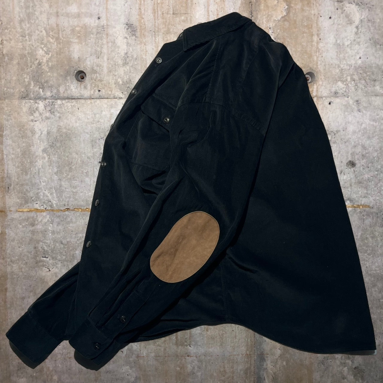 POLO GOLF(ポロゴルフ) 90's 2ポケットエルボーパッチコーデュロイオーバーシャツ/BENFORD M ブラック