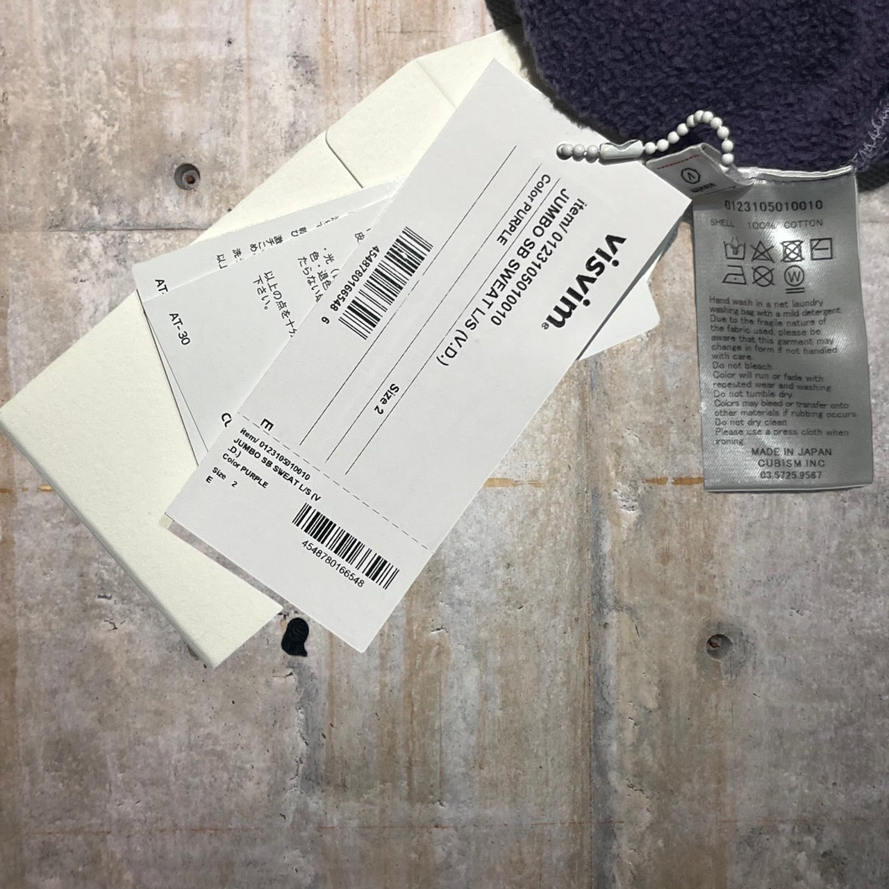 VISVIM(ビズビム) 23SS JUMBO SB SWEAT L/S( V.D.)/クルーネックスウェット 0123105010010 2 パープル ヴィズヴィム