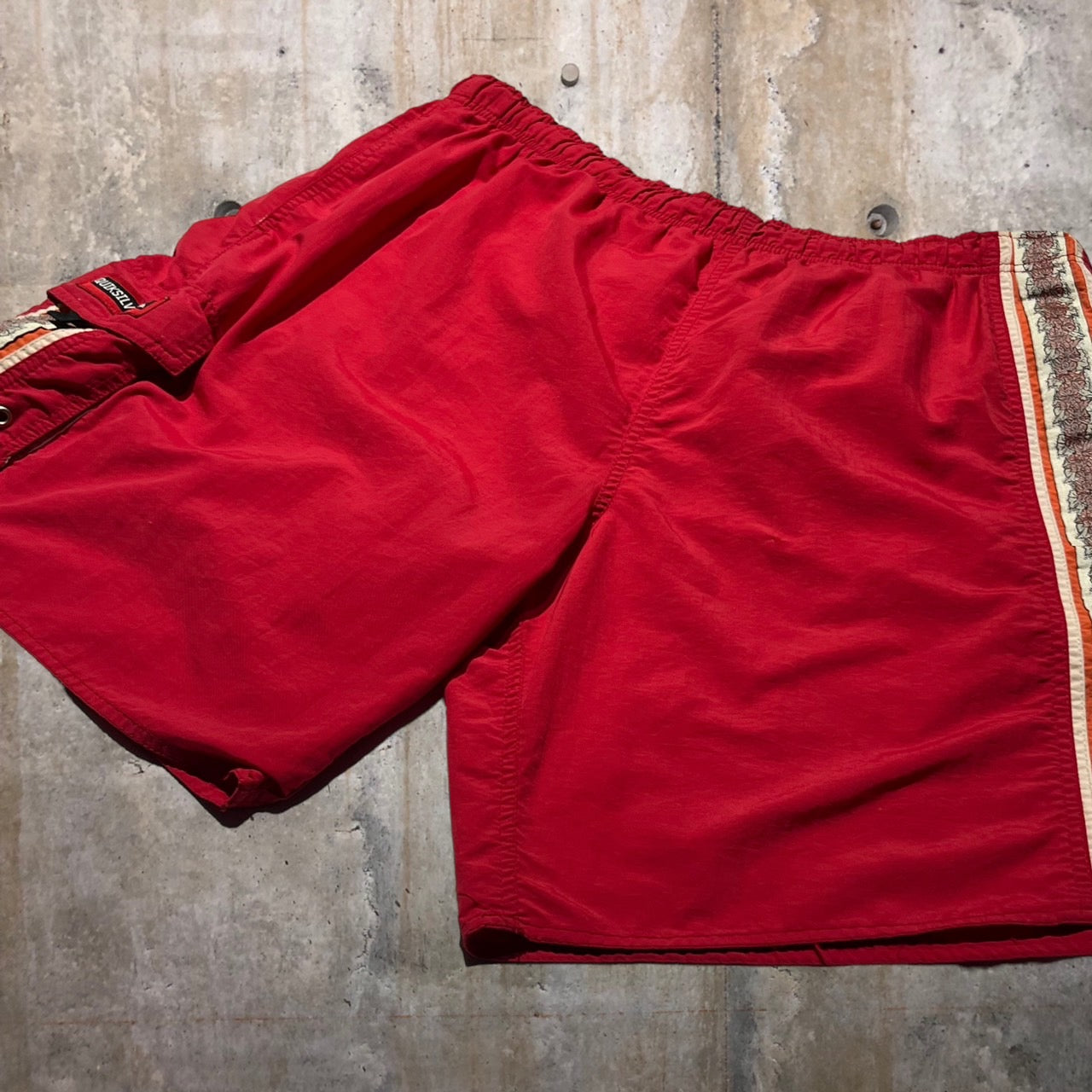 Quiksilver(クイックシルバー) 90'sサイドデザインショーツ L レッド