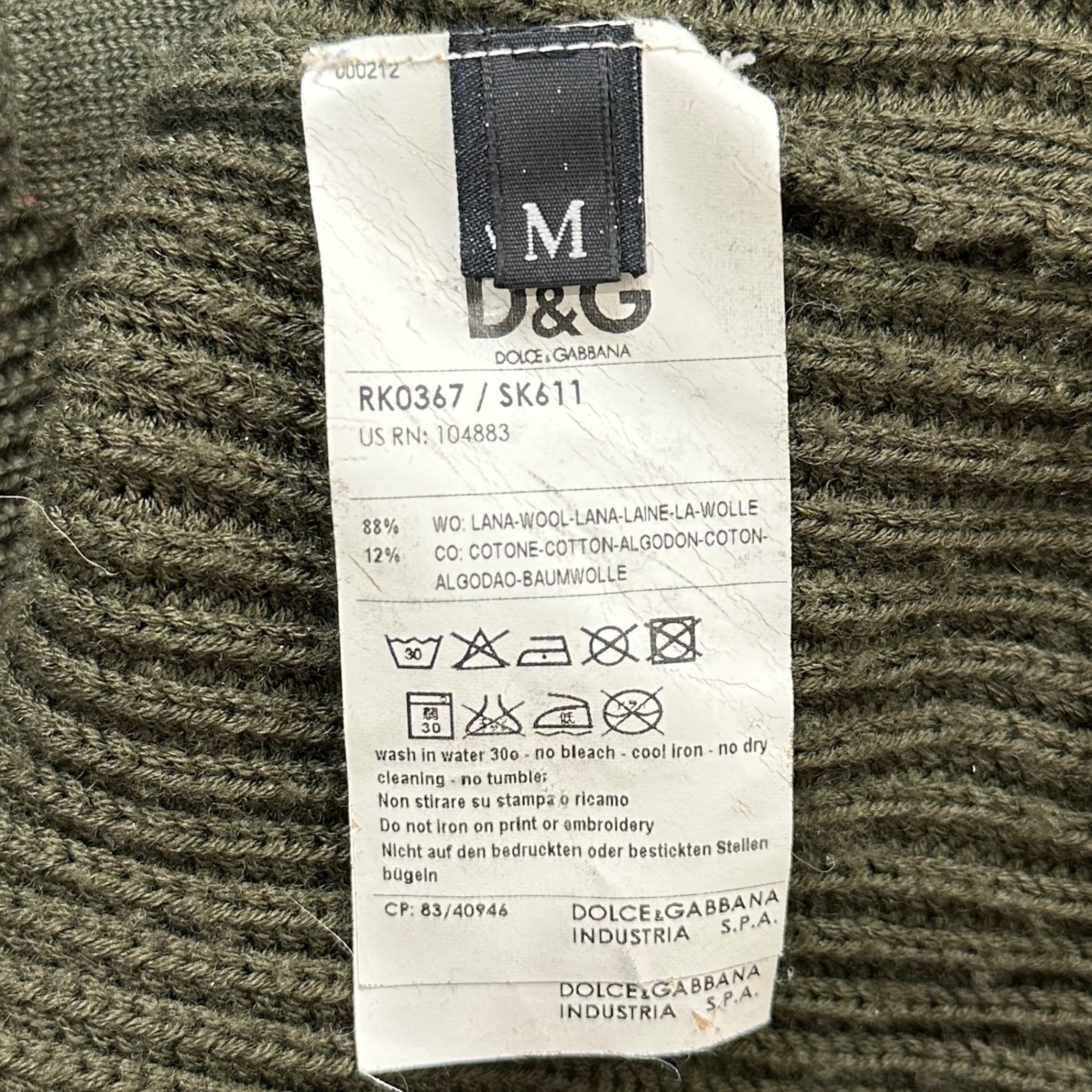 D&G(ディー&ジードルガバドルチェ&ガッバーナ) Military Pocket Pullover Wool Knit ミリタリー ポケット プルオーバー ウール ニット RK0366/SK611 M ブラウン