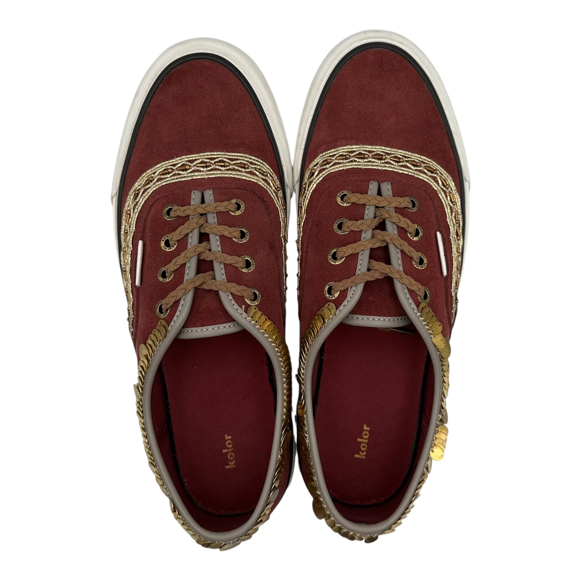 kolor(カラー) 24AW SHOES (C-BORDEAUX) 装飾 ローカット スニーカー 24WCL-A01501 27.5cm ボルドー