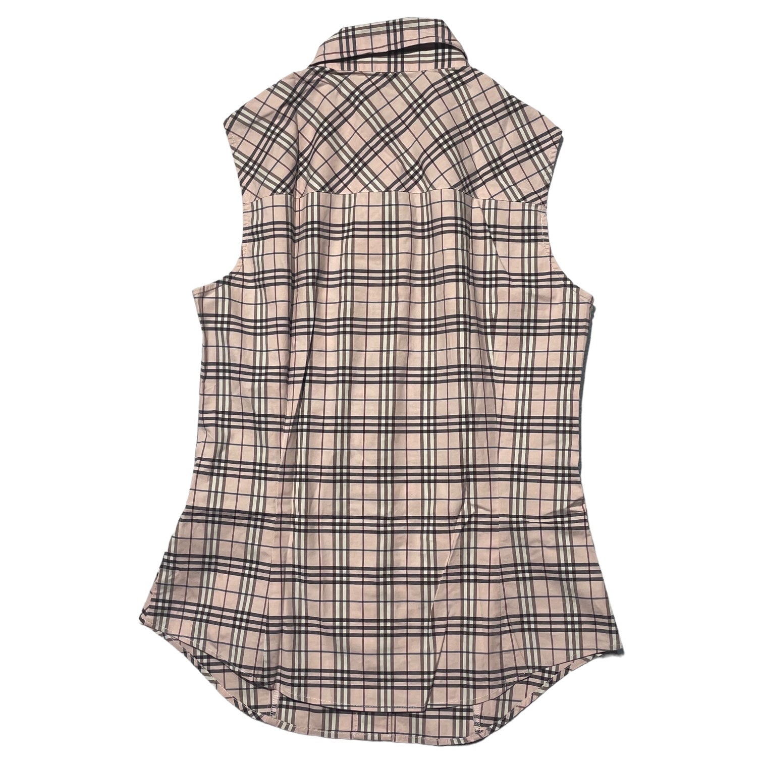 BURBERRY BLUE LABEL(バーバリーブルーレーベル) タータンチェック ノースリーブ シャツ ブラウス FE540-110 38(M程度) ピンク