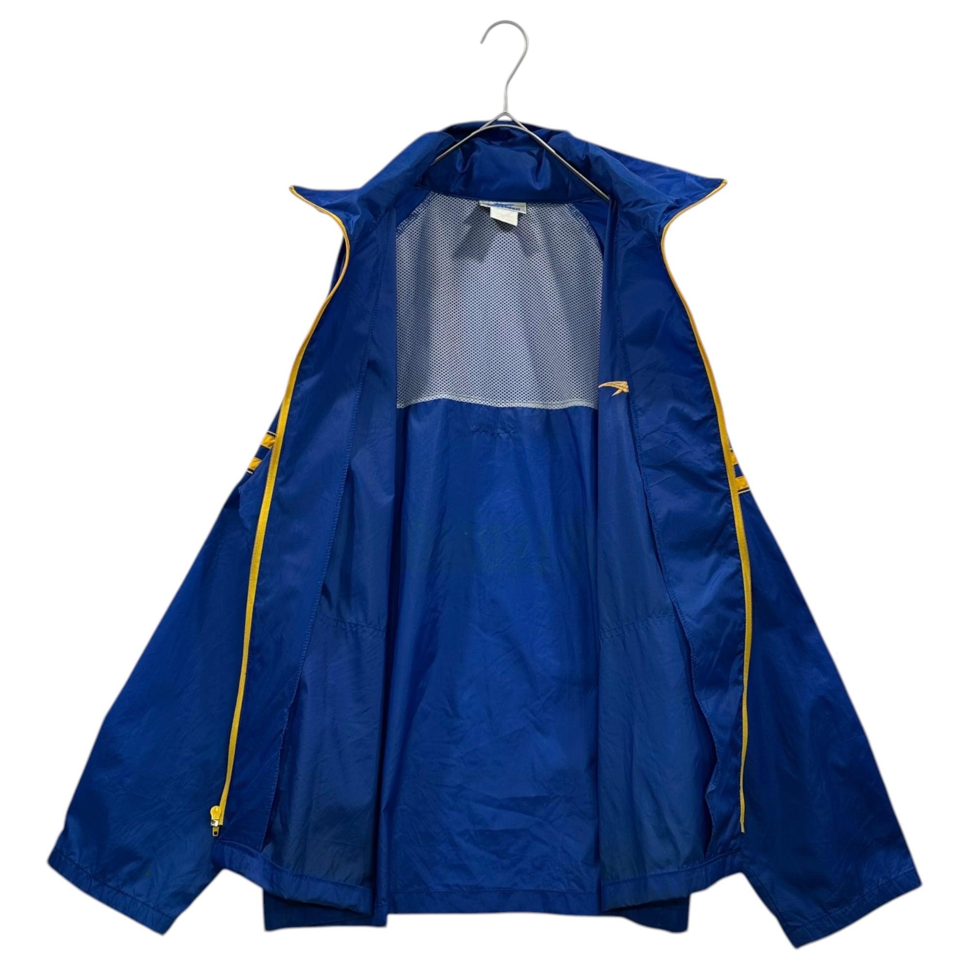 asics tiger(アシックスタイガー) 80's Zip-up Nylon Jacket ジップアップ ナイロン ジャケット 表記無(XL程度) ブルー×イエロー 80年代 ヴィンテージ