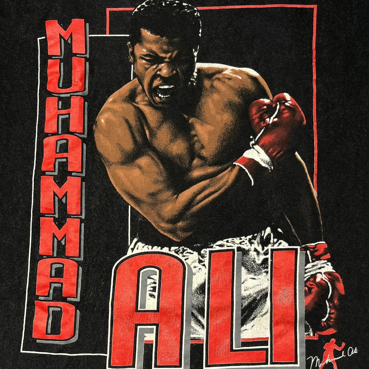 vintage(ヴィンテージ) 90's NUTMEG MUHAMMAD ALI Tee モハメド アリ Tシャツ 90年代 L ブラック×ブラウン×レッド