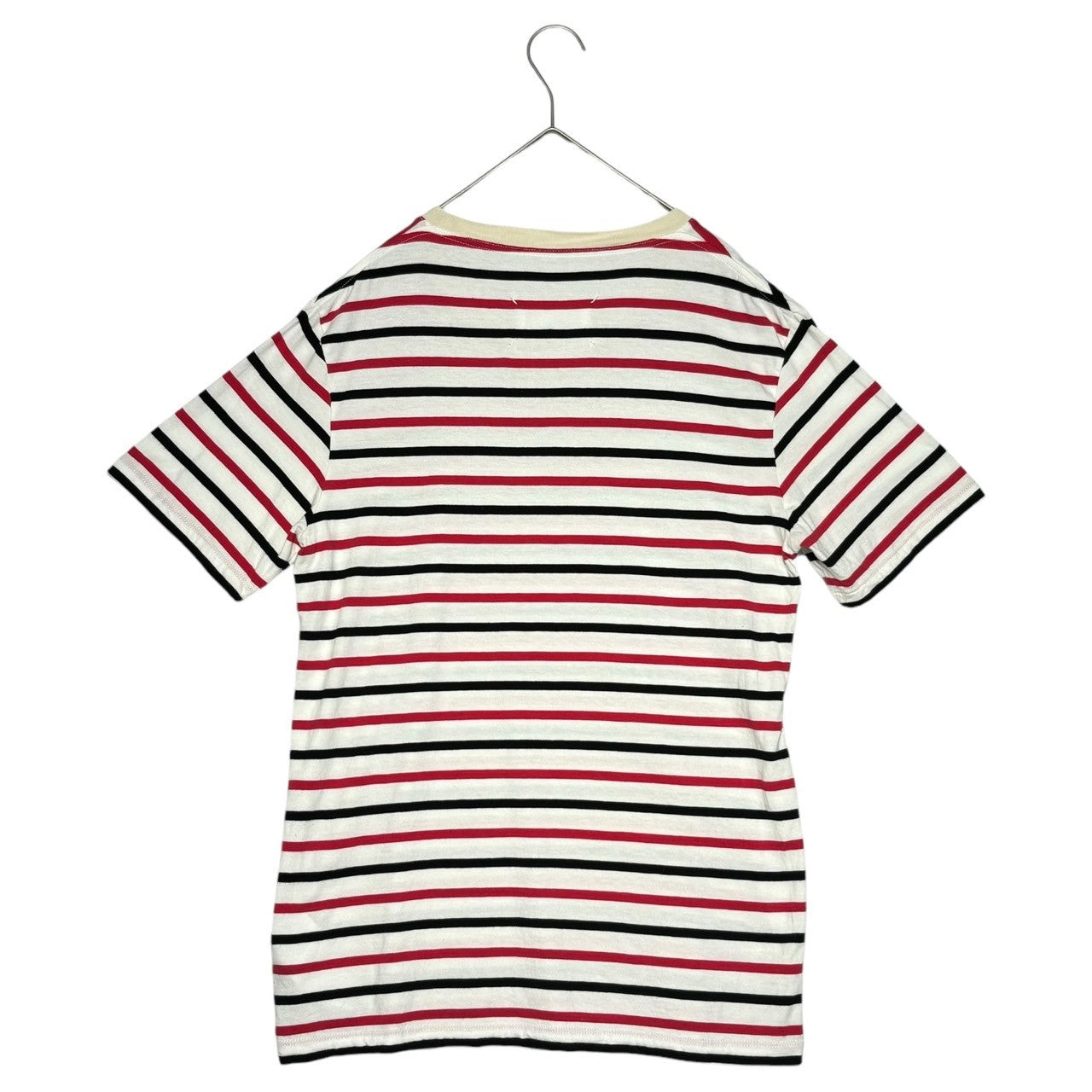 MAISON MARGIELA(メゾンマルジェラ) 18SS PACK T-SHIRT BORDER パック ボーダー Tシャツ S50GC0502 XS ホワイト×レッド×ブラック パックT 半袖 カットソー
