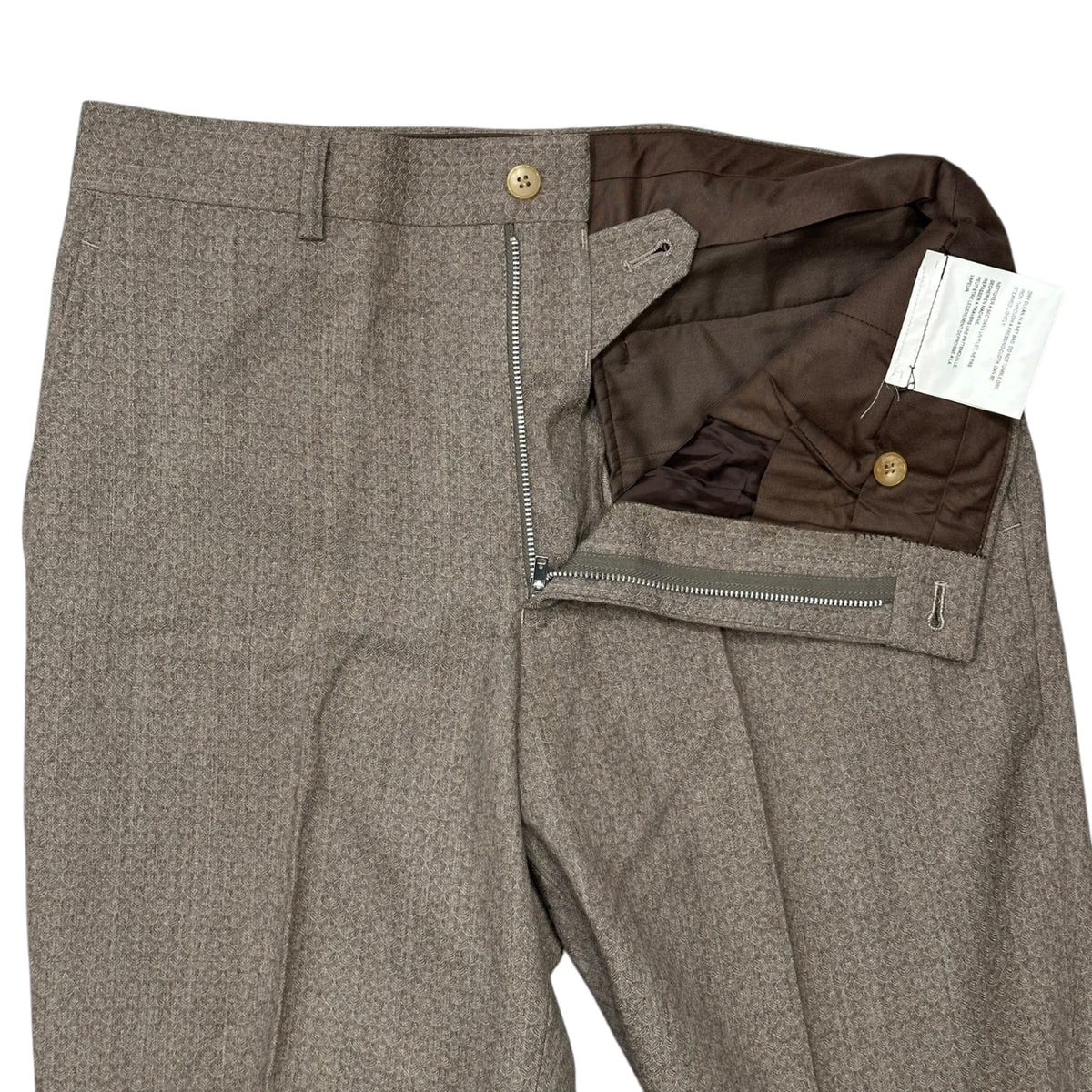 COMME des GARCONS HOMME PLUS(コムデギャルソンオムプリュス) 2001AW Scale-Patterned Straight-Leg Wool Slacks 鱗柄 ストレート ウール スラックス PC-P004 M ベージュ AD2001 00s アーカイブ Looking at different world サイケ期 ジャガード