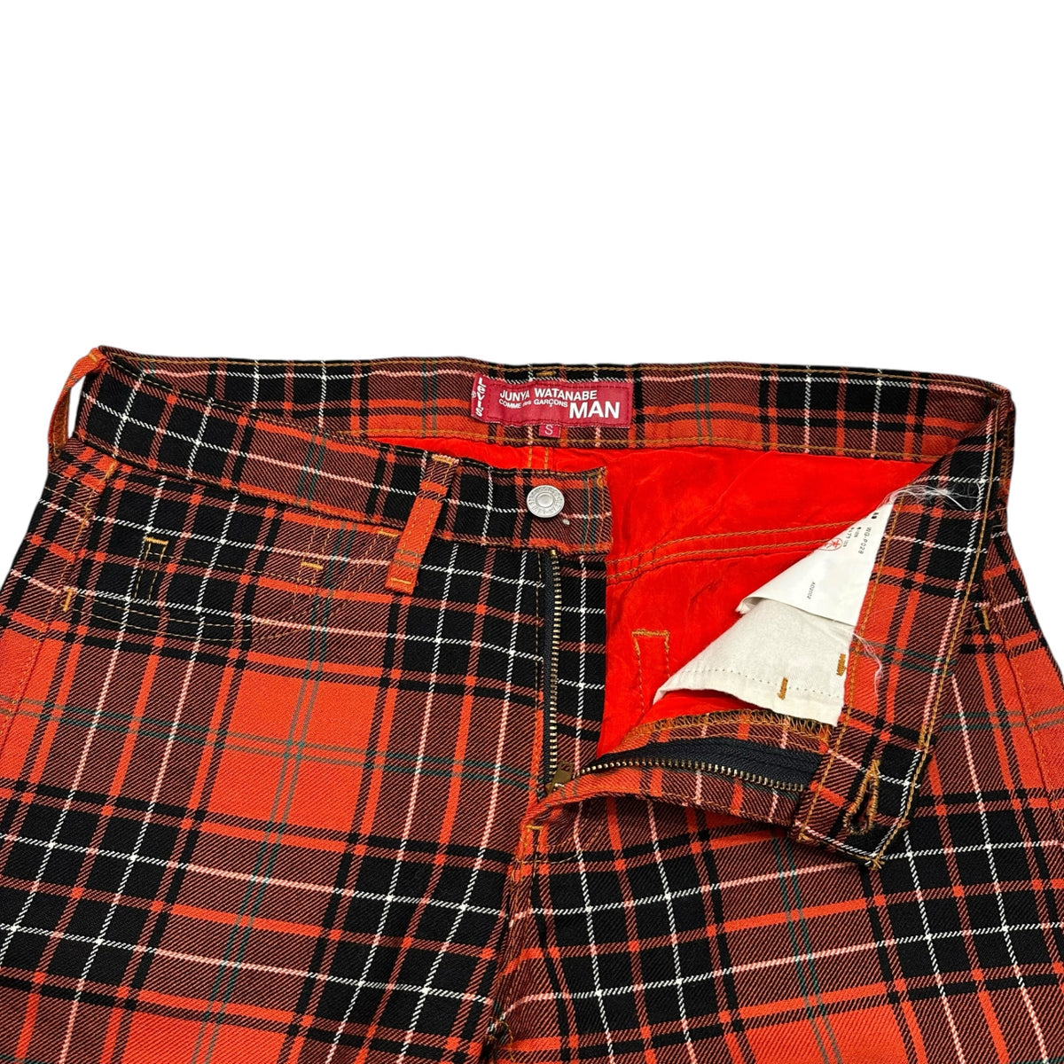 COMME des GARCONS JUNYA WATANABE MAN(コムデギャルソンジュンヤワタナベマン) 2002AW Levi's Collaboration Tartan-Check Wool Slim Pants リーバイス コラボ タータン チェック ウール スリム パンツ WG-P028 S レッド×ブラック AD2002 00s アーカイブ