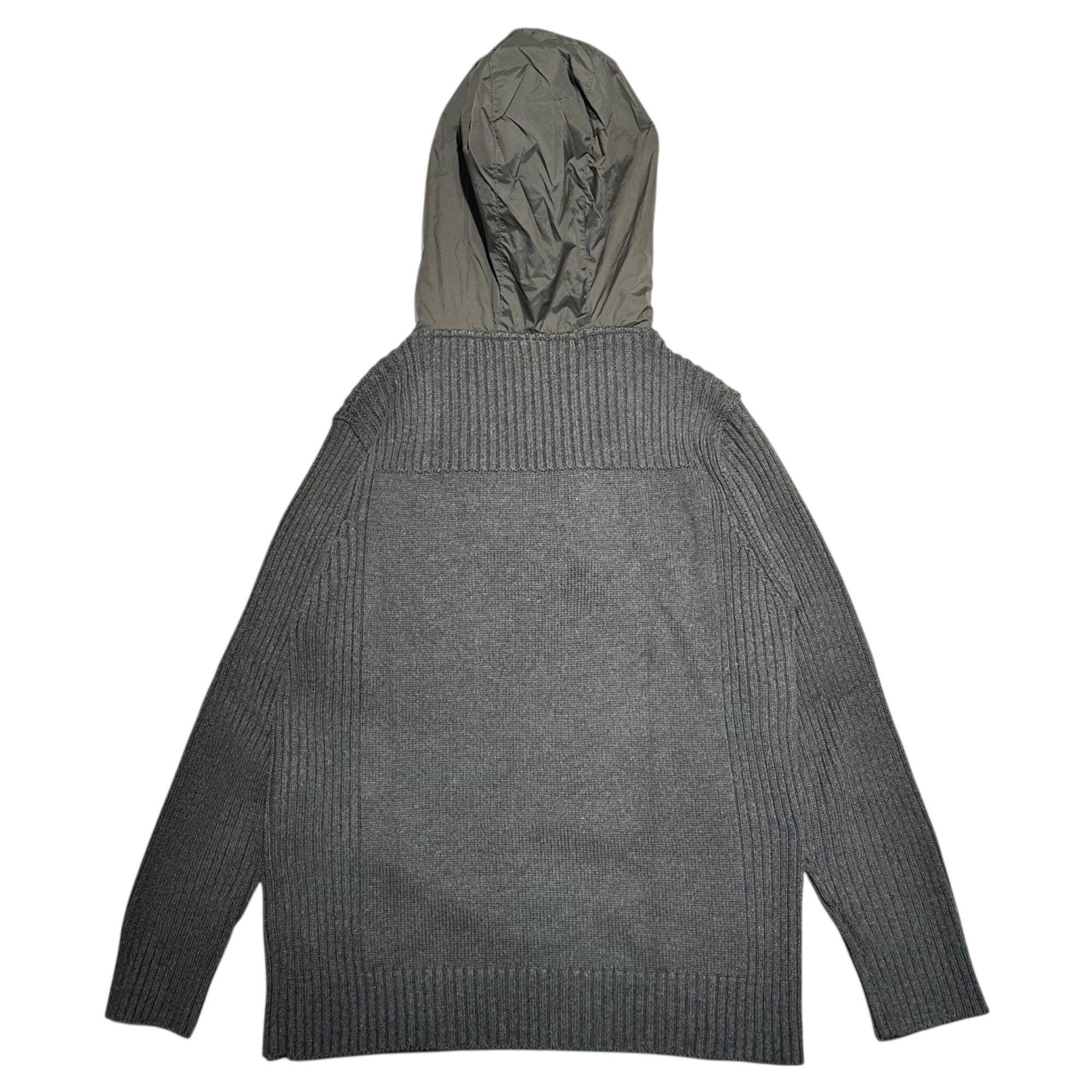 DOLCE&GABBANA(ドルチェ&ガッバーナドルガバ) Logo plate mixed material switching half zip knit ロゴプレート 異素材 切替 ハーフ ジップ ニット グレー