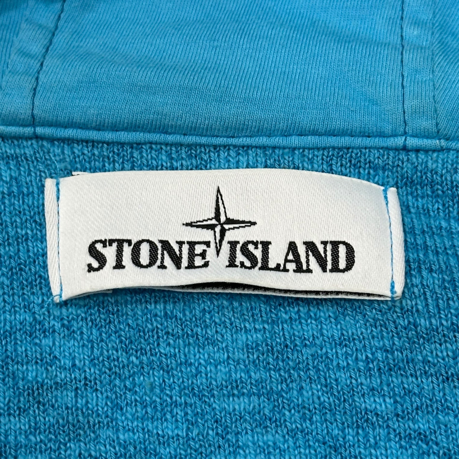 STONE ISLAND(ストーンアイランド) Garment-dyed knit nylon paneled full-zip hoodie ガーメントダイ ニット ナイロン 切替 フルジップ フーディ パーカー XXL ブルー