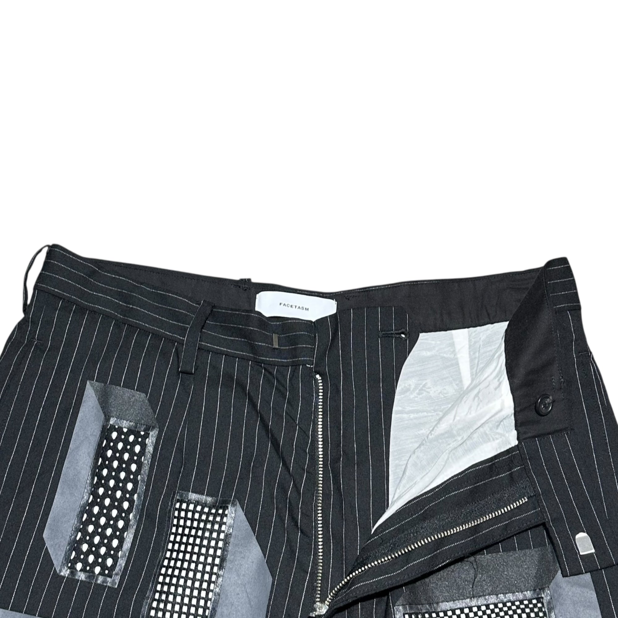FACETASM(ファセッタズム) Mesh-Panel Stripe Baggy Shorts メッシュ切替加工 ストライプ バギー ショーツ ハーフ パンツ YA-PT-M05 4(M程度) ブラック