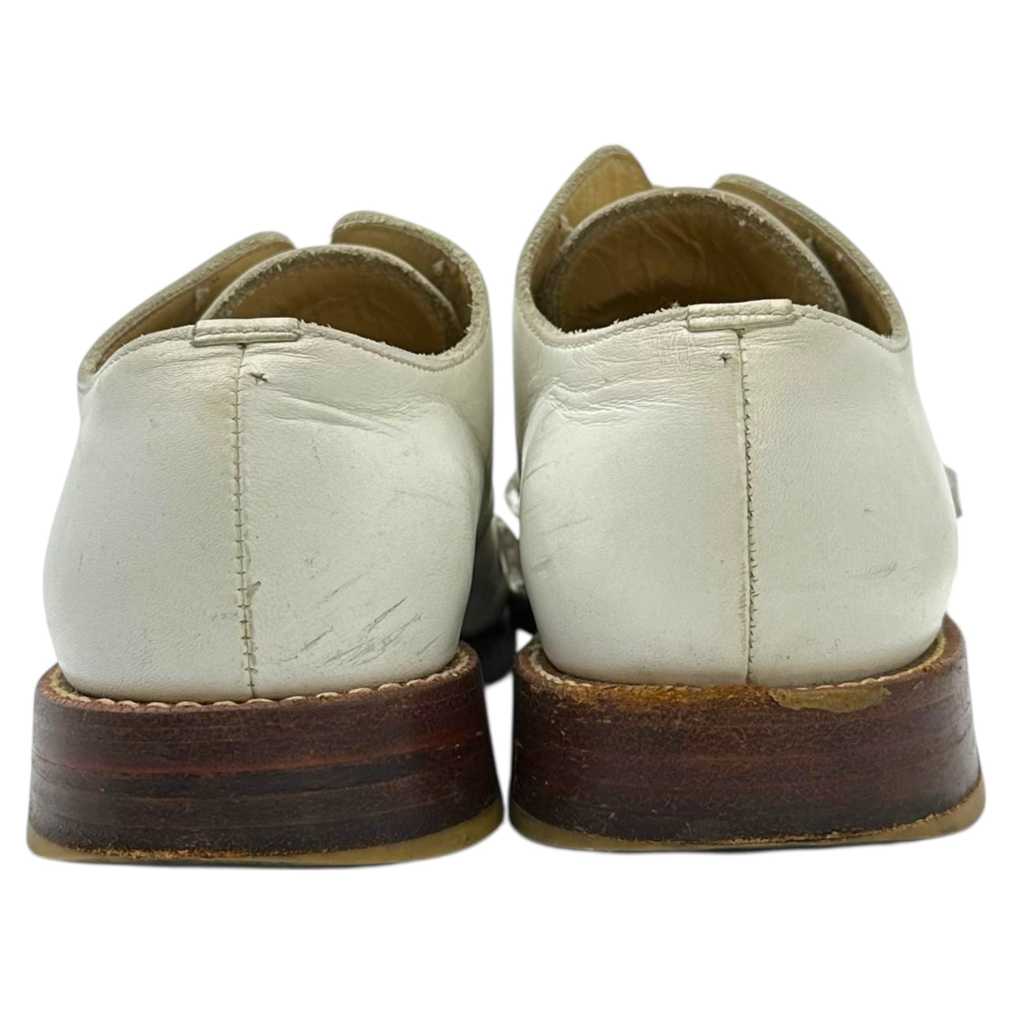 COMME des GARCONS(コムデギャルソン) Lace-up Leather Shoes with Bijoux Embellishment ビジュー装飾 レースアップ レザー シューズ 22.5cm アイボリー×クリア