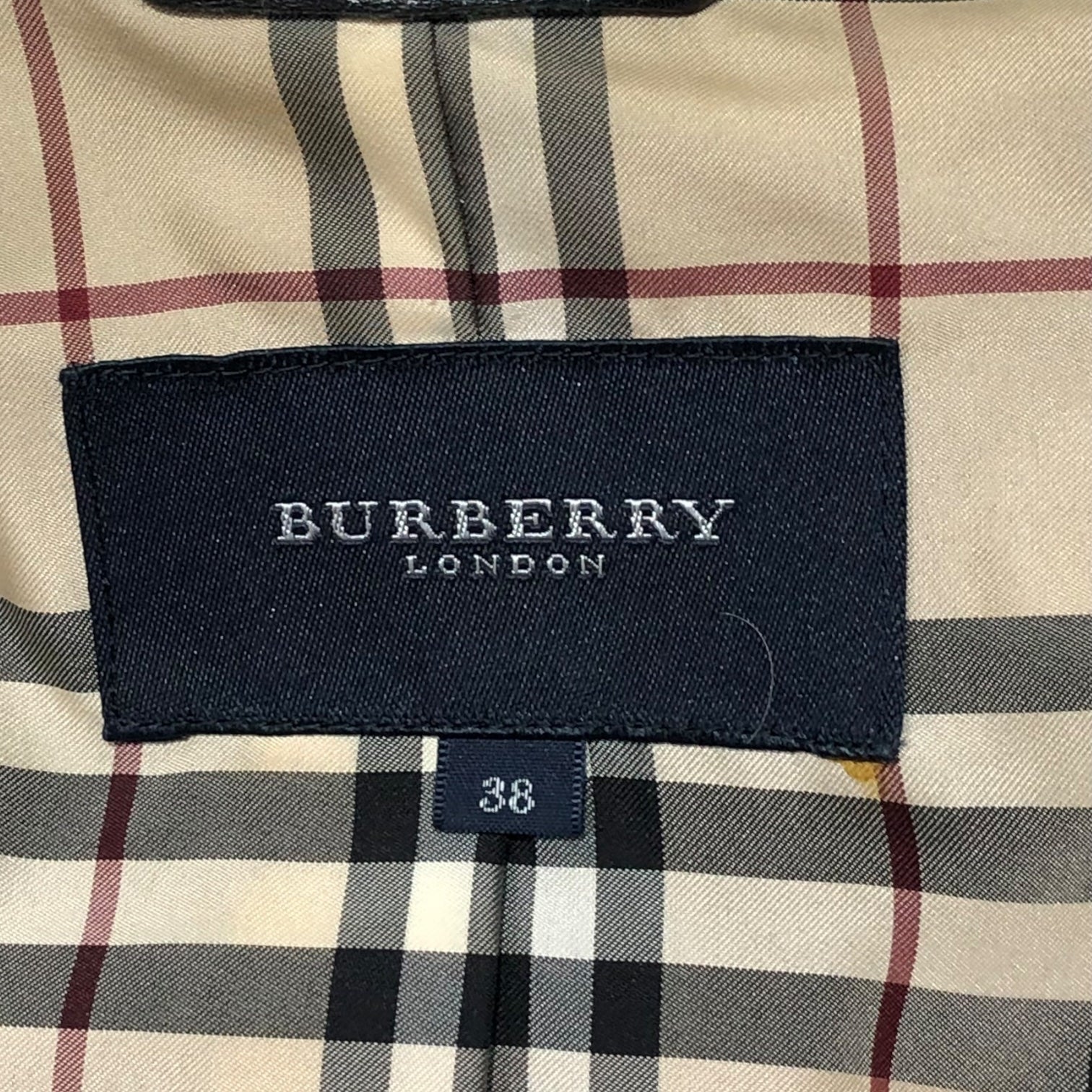 BURBERRY LONDON(バーバリーロンドン) ノヴァチェック ライニング ムートンファー レザー ジャケット FC061-788-09 38(M程度) ブラック