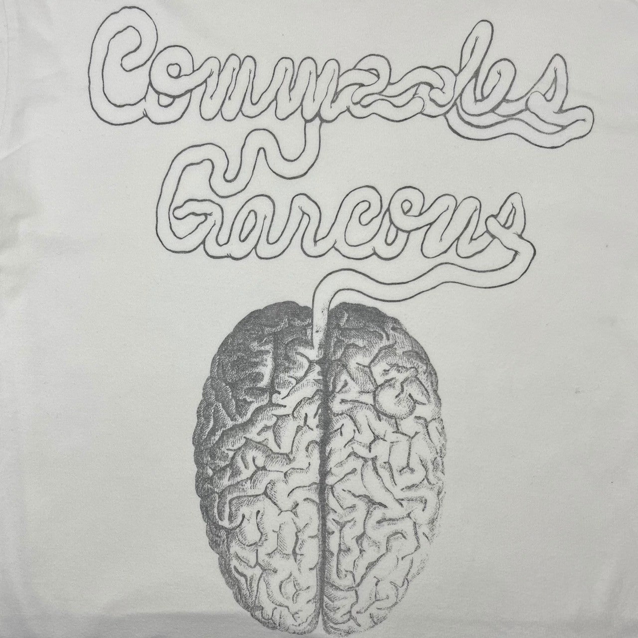 UNDERCOVERISM×COMME des GARCONS(アンダーカバーイズム×コムデギャルソン) Collaboration brain print T-shirt コラボ 脳みそ プリント Tシャツ アーカイヴ 2(M) ホワイト×ブラック