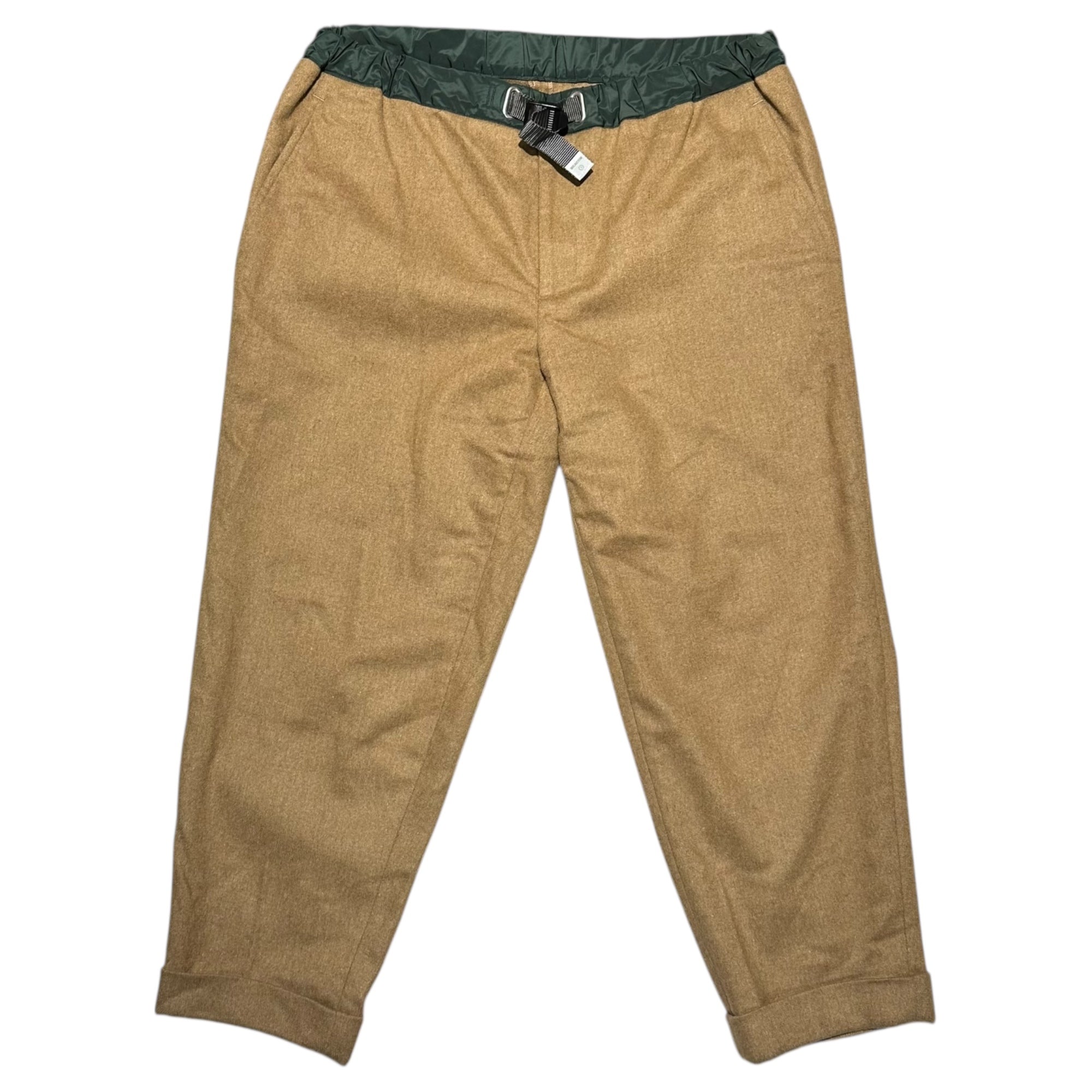 kolor BEACON(カラービーコン) 22AW Waist-Cut Flannel Tapered Pants ウエスト切替 フランネル テーパード パンツ 22WBM-P04134 3(L程度) キャメル×グリーン