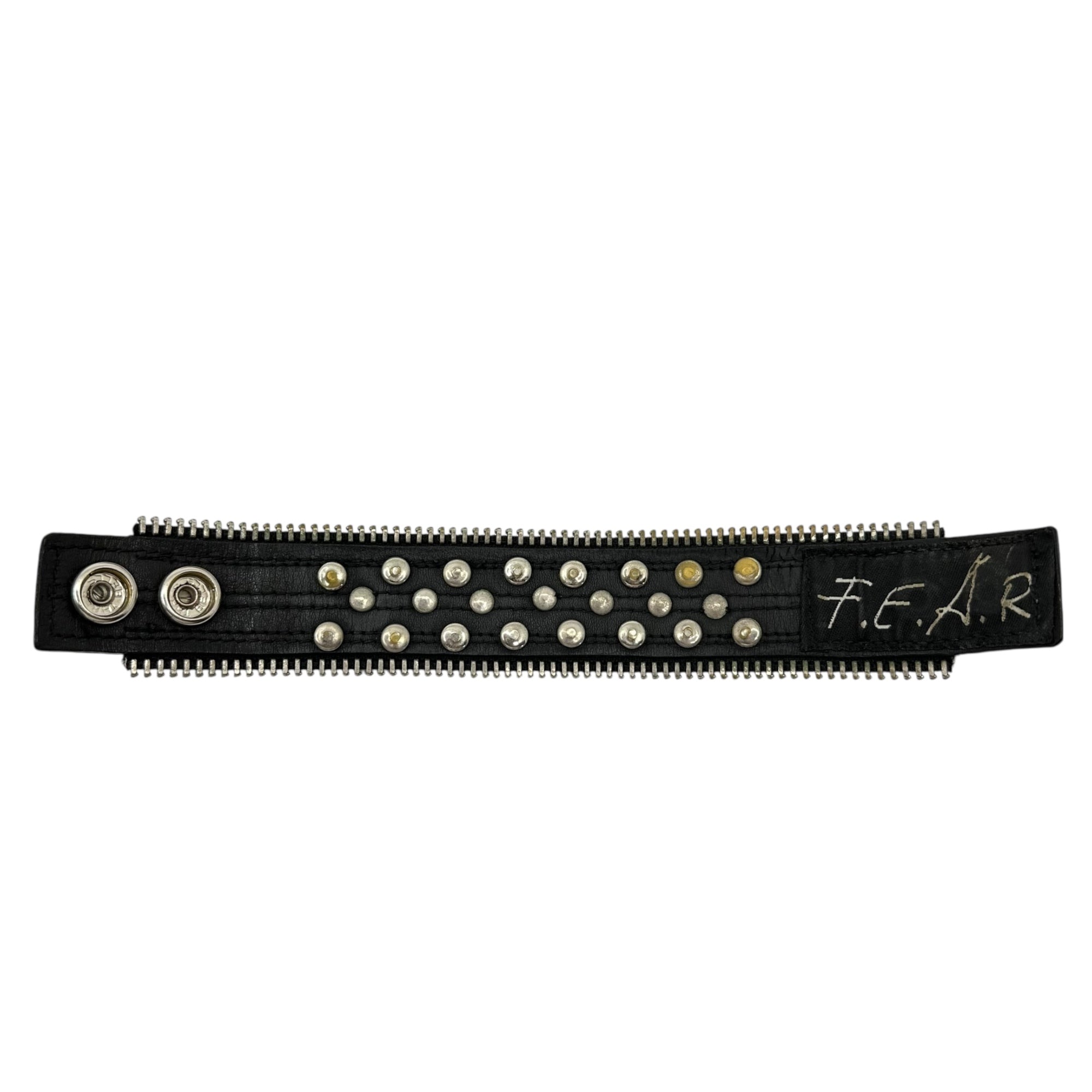 F.E.A.R(フィアー) Studded Zipper Leather Bracelet スタッズ ジップ レザー ブレスレット ブラック