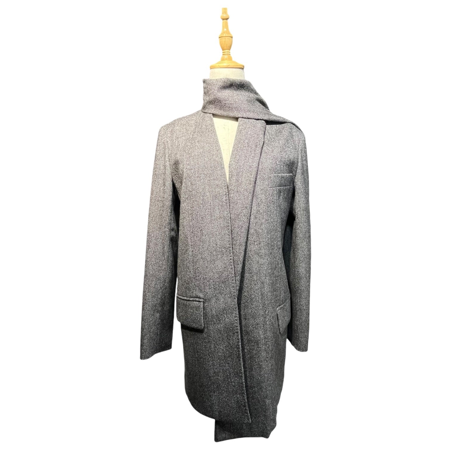 HERMES(エルメス) BY MARGIELA tweed stole jacket マルジェラ期 ツイード ストール ジャケット 36(M程度) ブラウン テーラード ノーカラー ジャケット アーカイブ