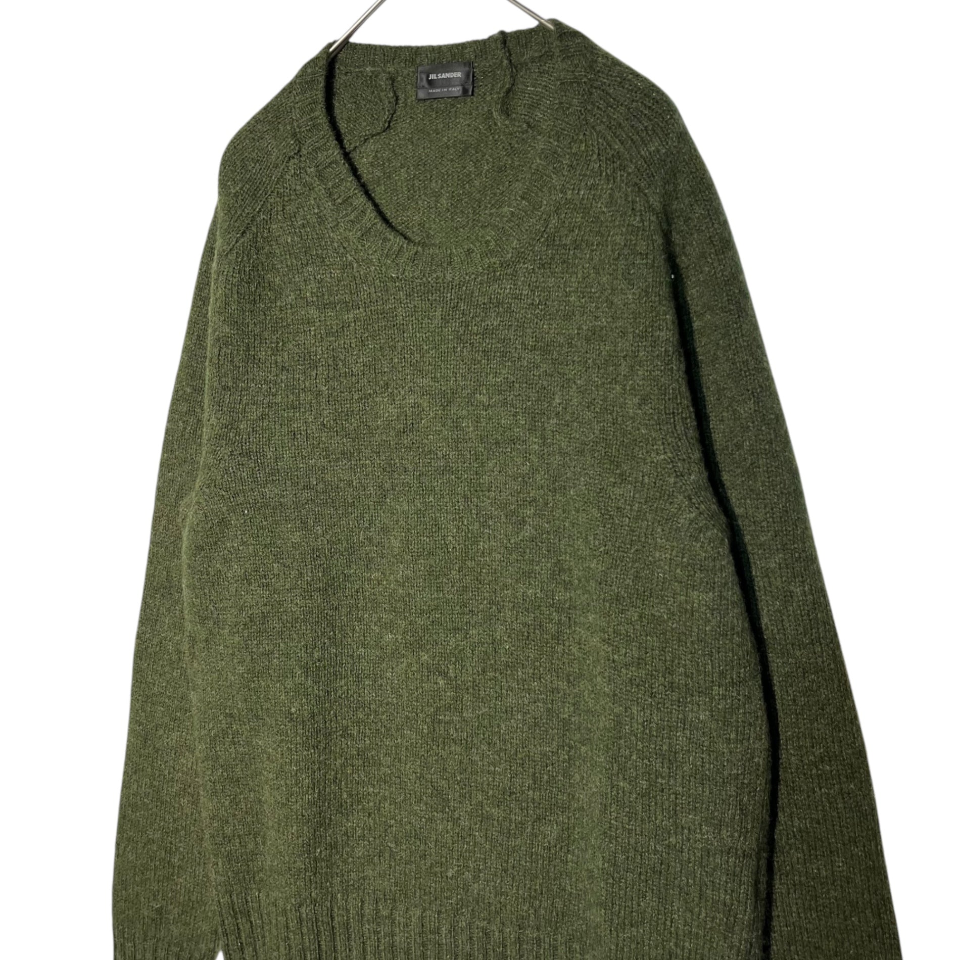 JIL SANDER(ジルサンダー) 16AW Basic crew neck wool knit ベーシック クルーネック ウール ニット JSMI751045 46(S) グリーン
