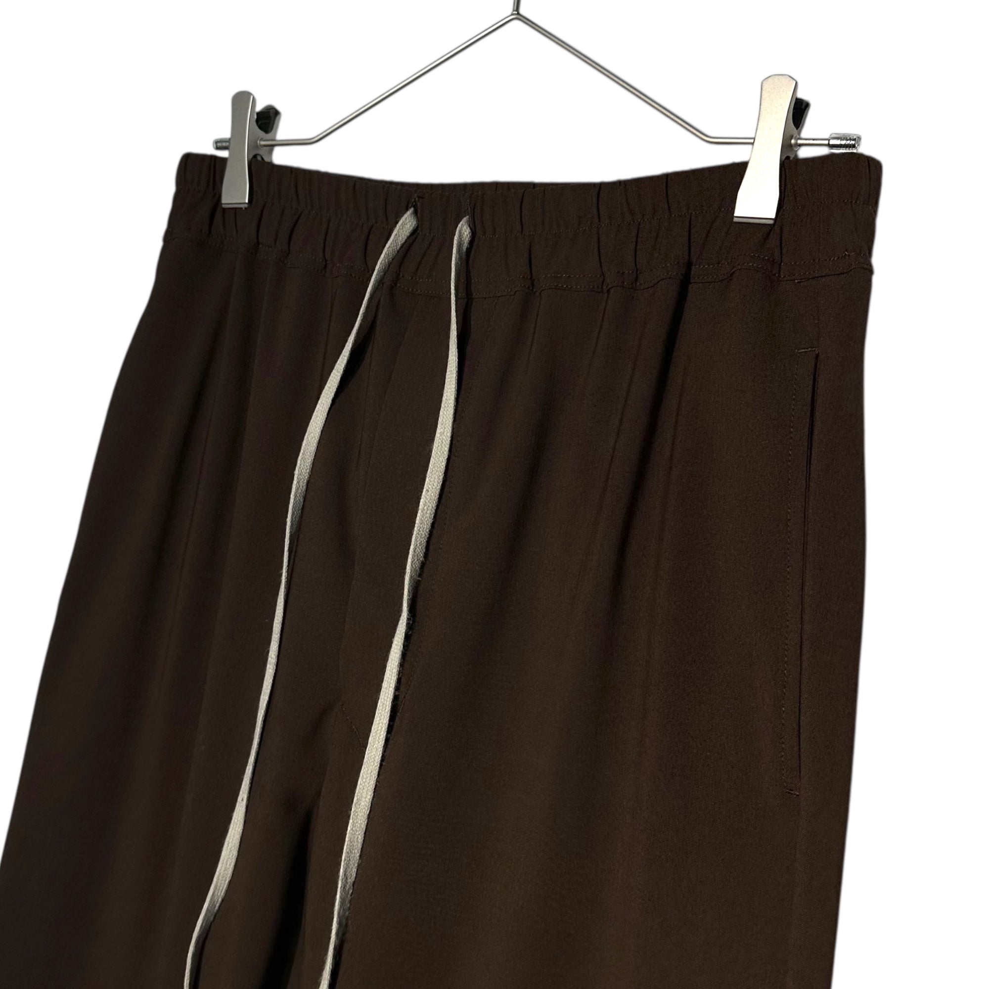 Rick Owens(リックオウエンス) 23AW drawcord string long pants ドロスト ロング パンツ RU02C7390 ZL 46(S) ブラウン 国内参考定価154,000円(税込)