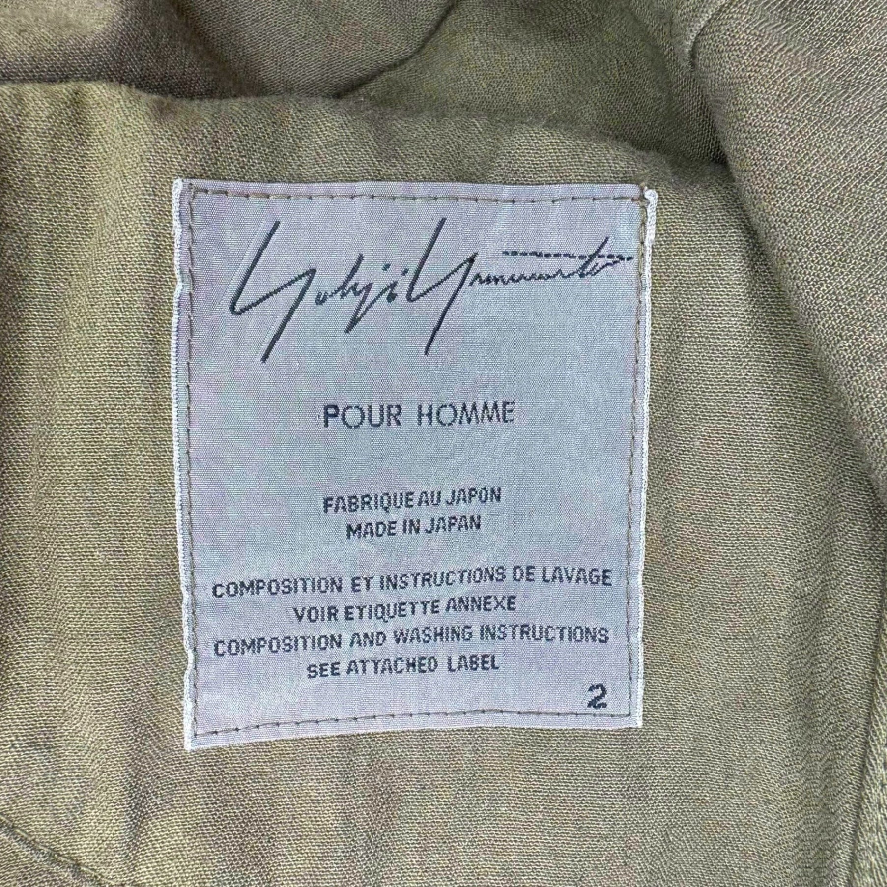 YOHJI YAMAMOTO POUR HOMME(ヨウジヤマモトプールオム) Cotton Linen Zip-Up Hooded Jacket コットン リネン ジップアップ フーデッド ジャケット HO-Y10-057 2(M程度) カーキ