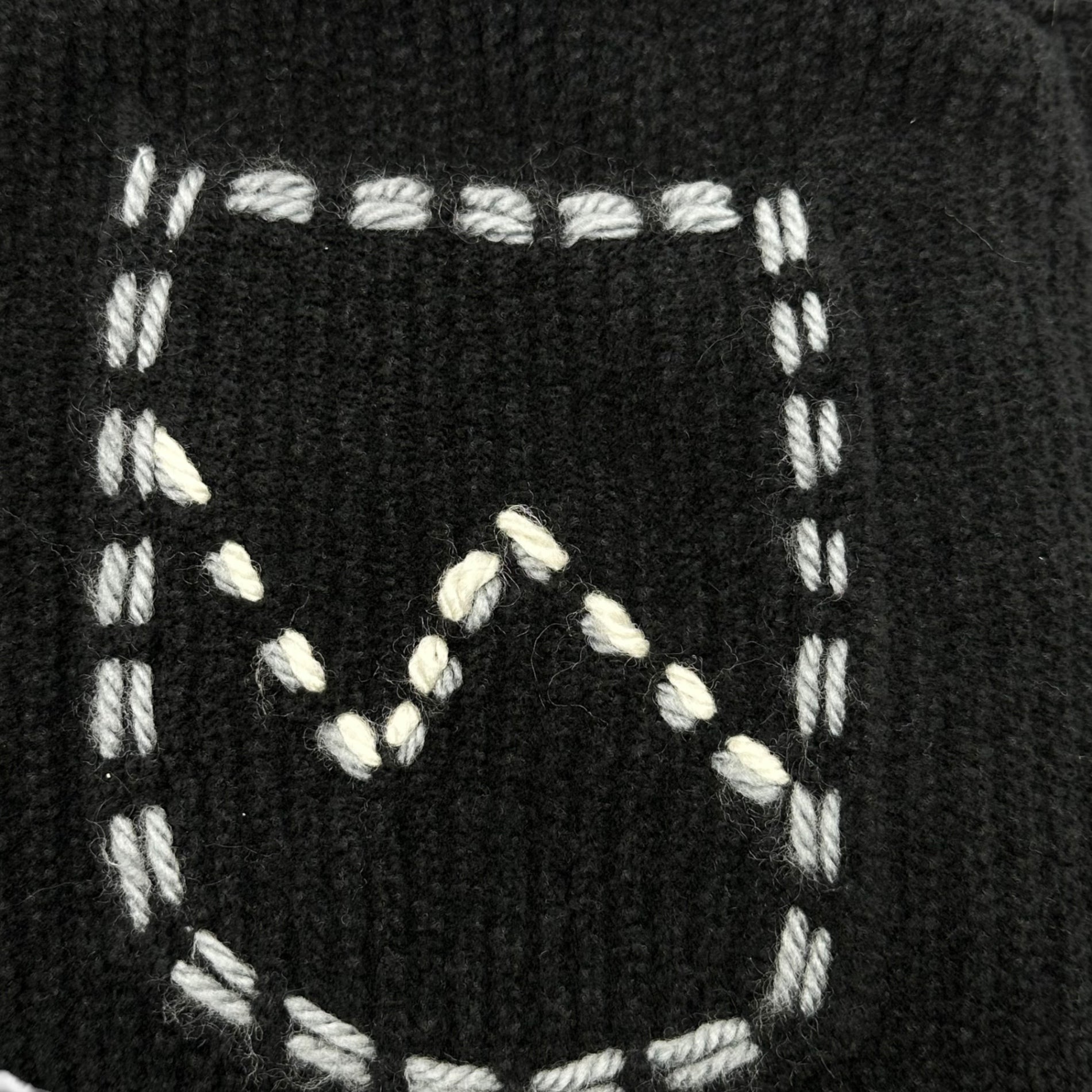 NEIGHBORHOOD(ネイバーフッド) 24AW × PHINGERIN PG1 SAVAGE KNIT フィンガリン サヴェージニット ジャケット PD-242-NH-KN-011 M ブラック×ホワイト