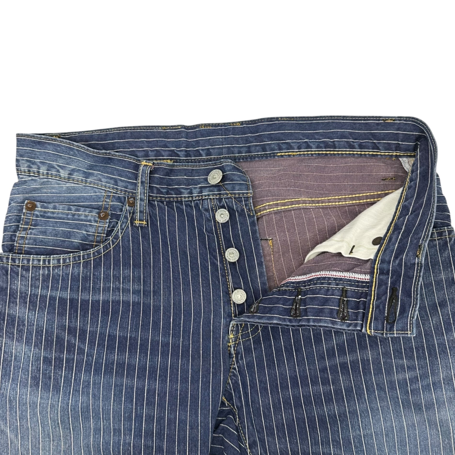 TMT(ティーエムティー) 16AW Hickory Denim Pants ヒッコリー デニム パンツ TPT-F1514 L インディゴ×ホワイト