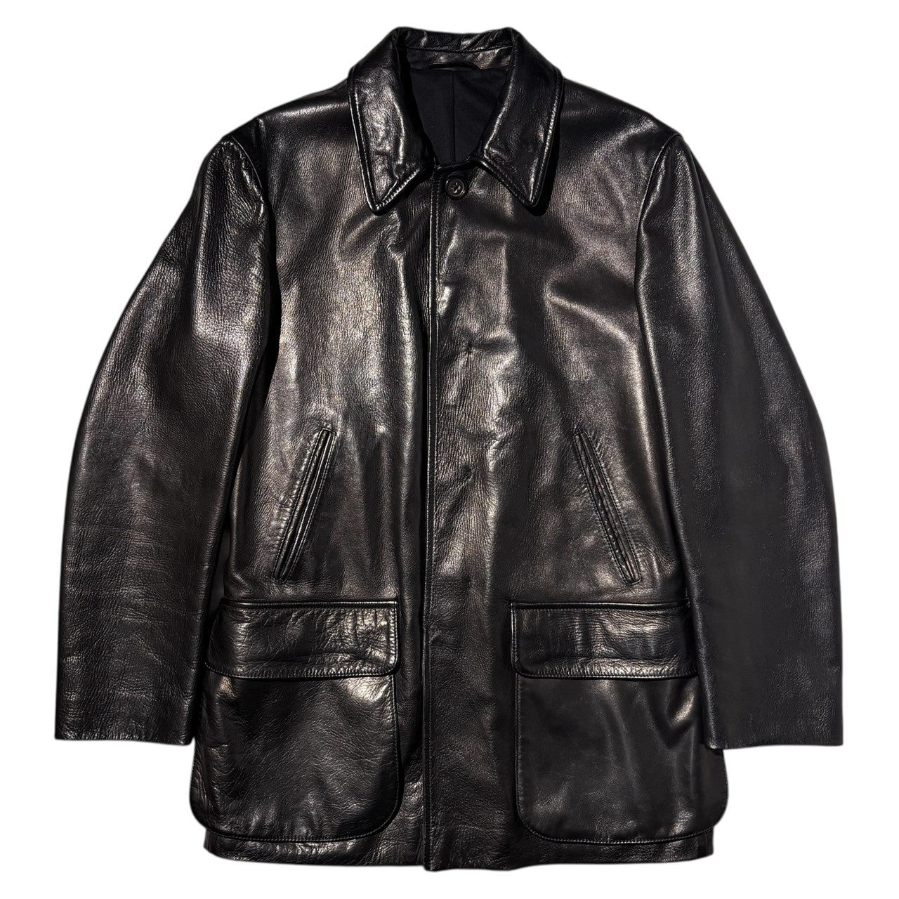 JIL SANDER(ジルサンダー) 00's Archive Lamb Leather Jacket 本人期 アーカイブ ラムレザー ジャケット 44(S程度) ブラック コート