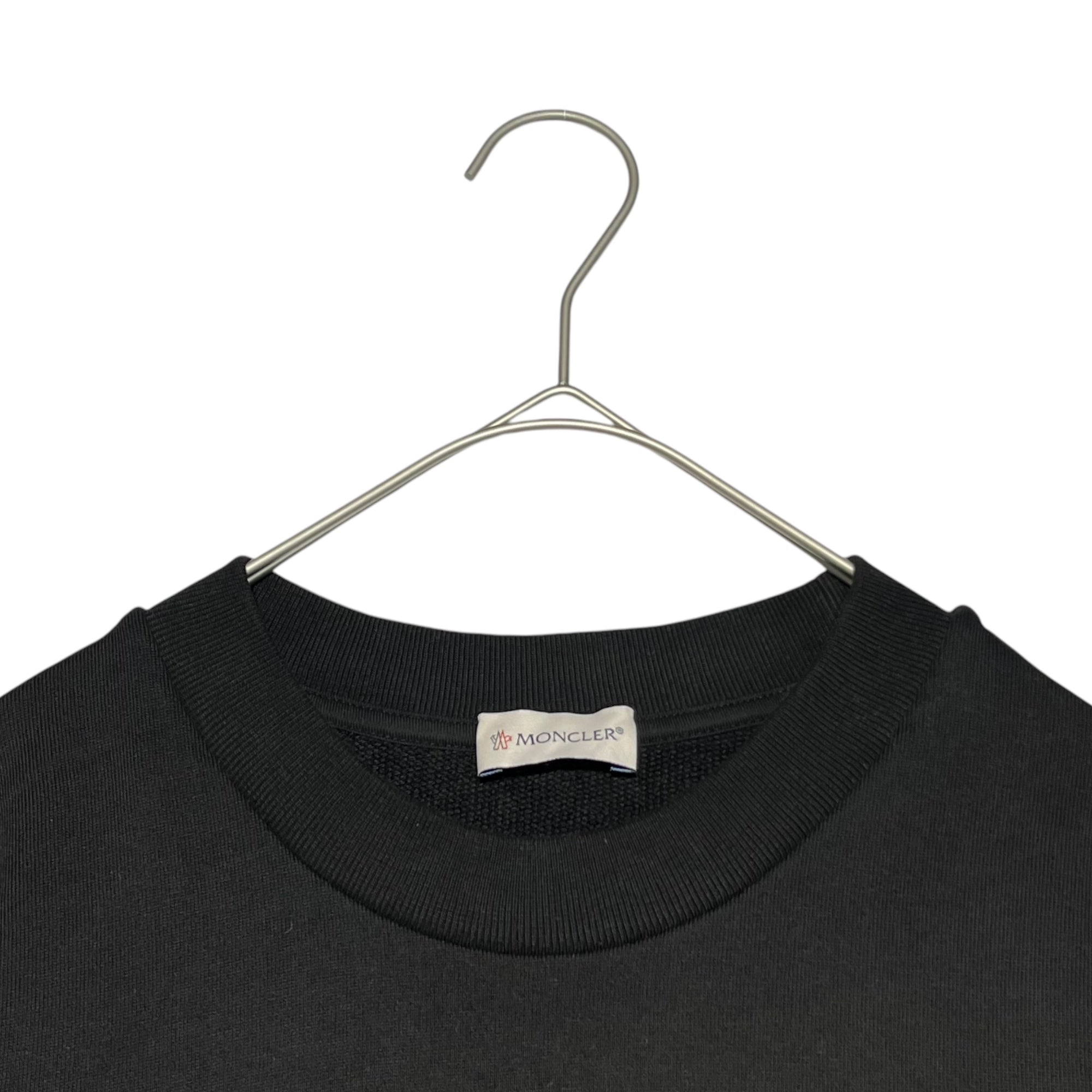 MONCLER(モンクレール) MONCLER SWEATSHIRT WITH LOGO ロゴ プリント ワッペン クルーネック スウェット H20918G00034 L ブラック 2022年モデル