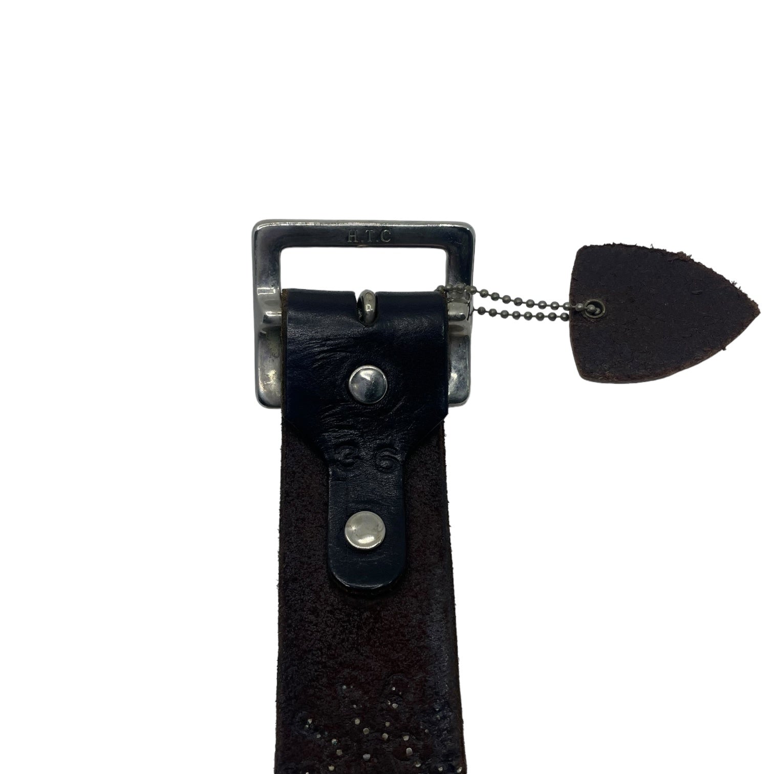 HTC(エイチティーシー) Oval Black Stingray Belt オーバル ブラック スティングレイ ベルト レザー スタッズ 36 ブラック 参考定価 : 61,600円 スタッズ取れ有