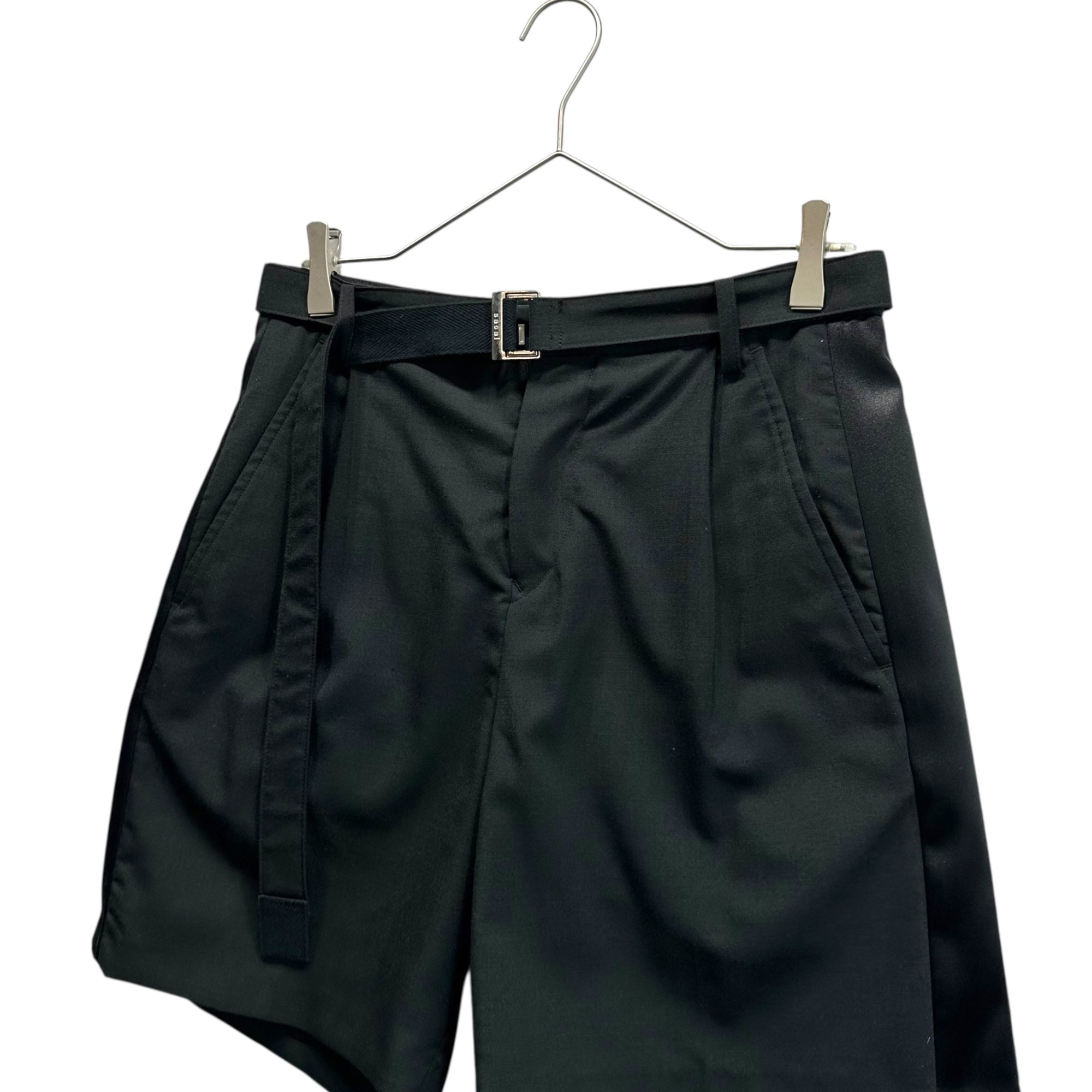 sacai(サカイ) 21SS Suiting Shorts スーチング ショーツ ハーフパンツ ベルト 21-02462M 1(S程度) ブラック