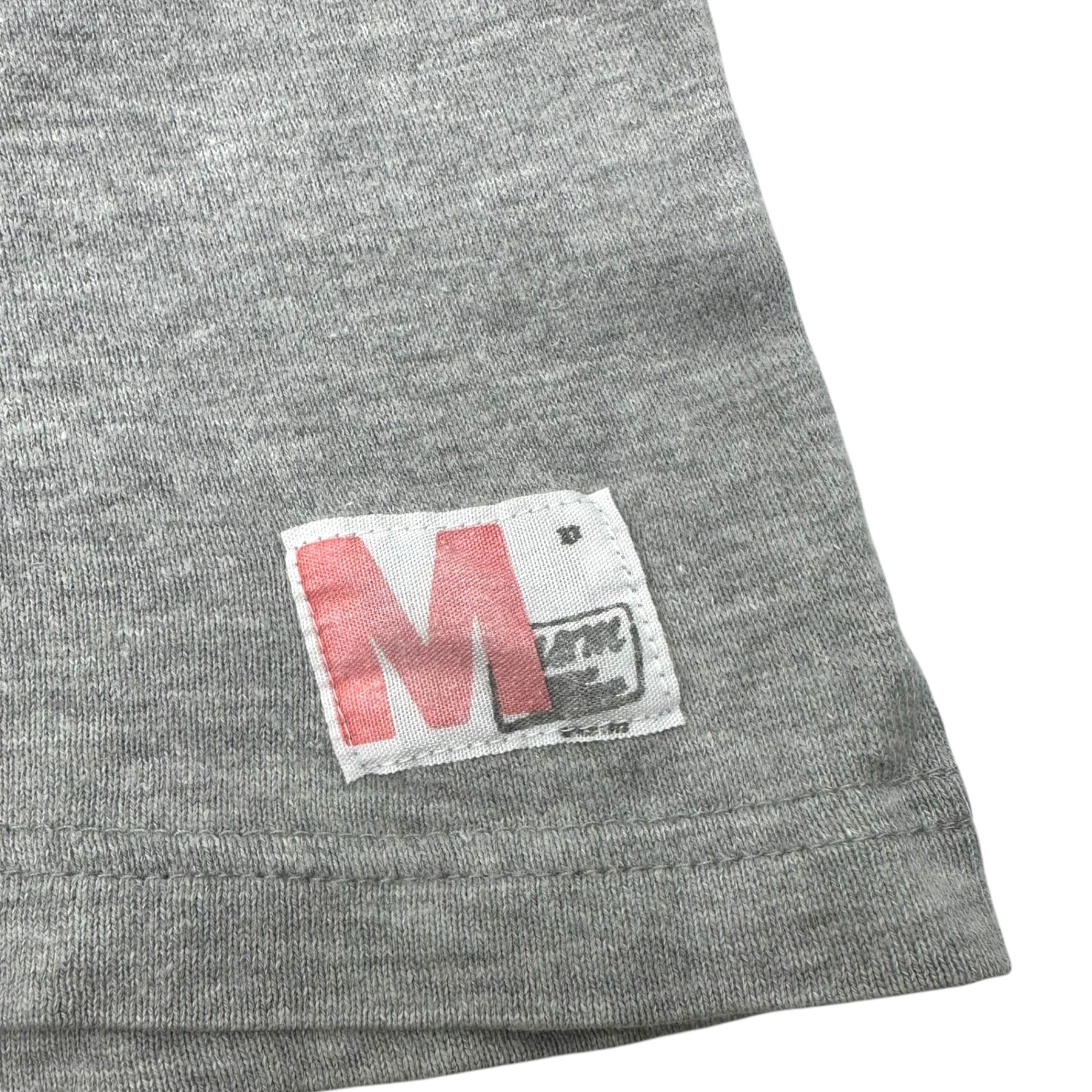 m&m CUSTOM PERFORMANCE(エムアンドエム) 90's Front Print T-Shirt 90年代 オールド フロント プリント Tシャツ M グレー×ブルー 永瀬正敏