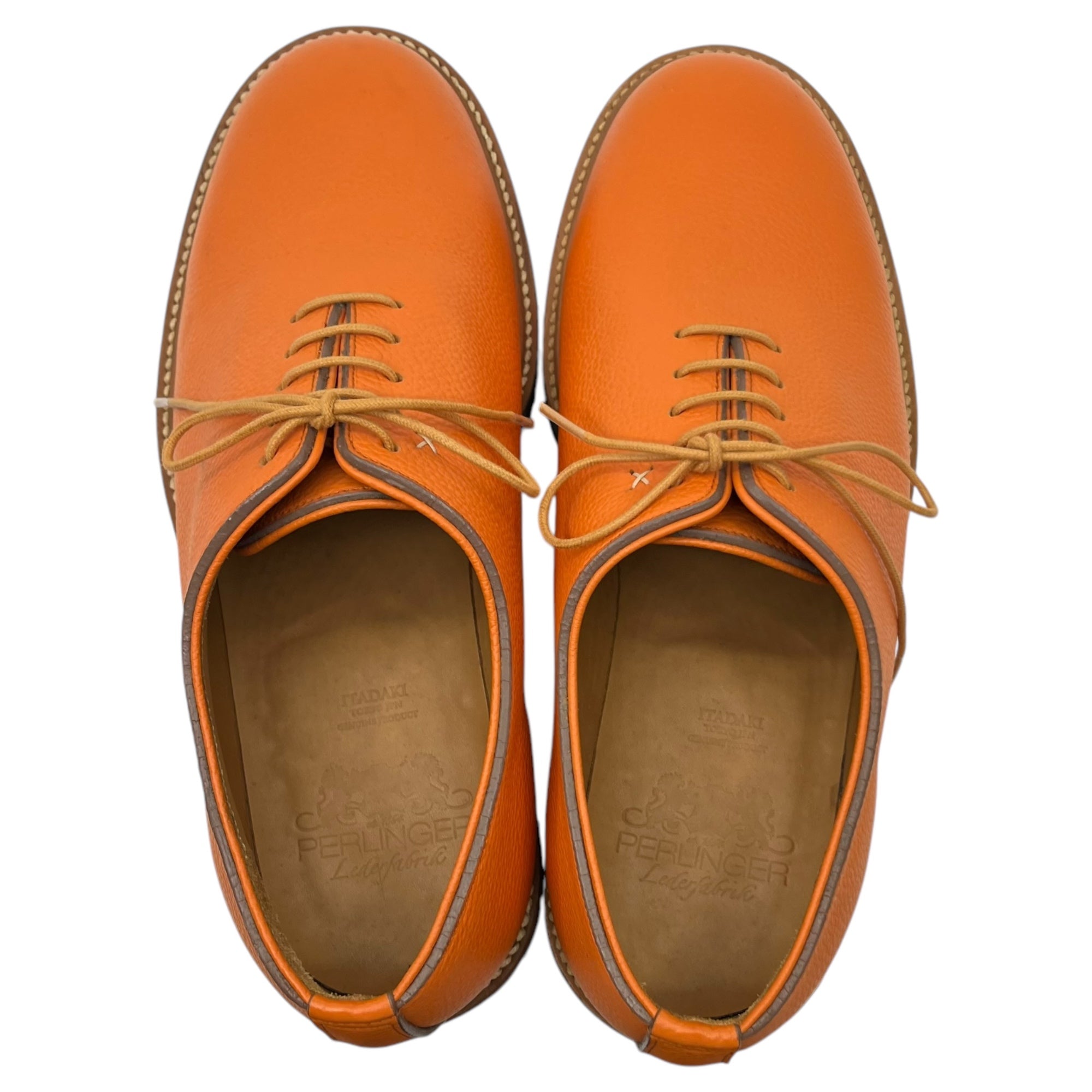ITADAKIITADAKI(イタダキ) HENRY SHOES ヘンリー シューズ M オレンジ チャンキーソール レザー ドレス 革靴 PERLINGER社