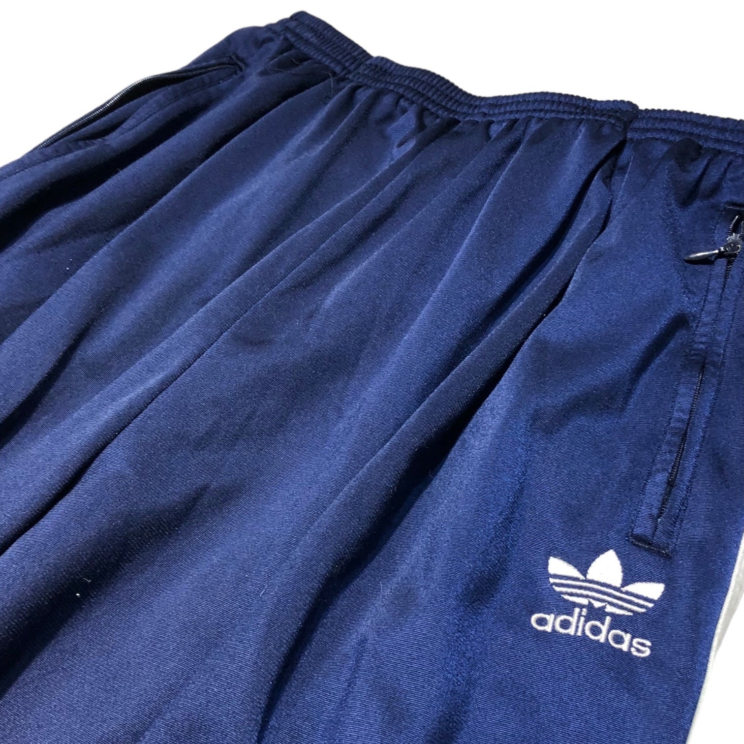 adidas(アディダス) 90's basketball pants バスケット パンツ 表記無し(FREE) ネイビー 万国旗タグ トラック パンツ ジャージ ワイド