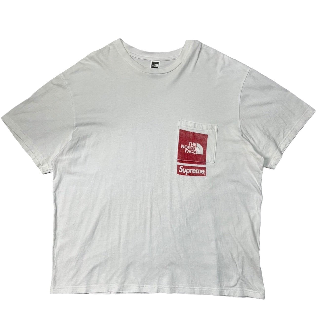 SUPREME × THE NORTH FACE(シュプリーム × ノースフェイス) 23SS The North Face Printed  Pocket Tee プリント ポケットＴシャツ XL ホワイト×レッド