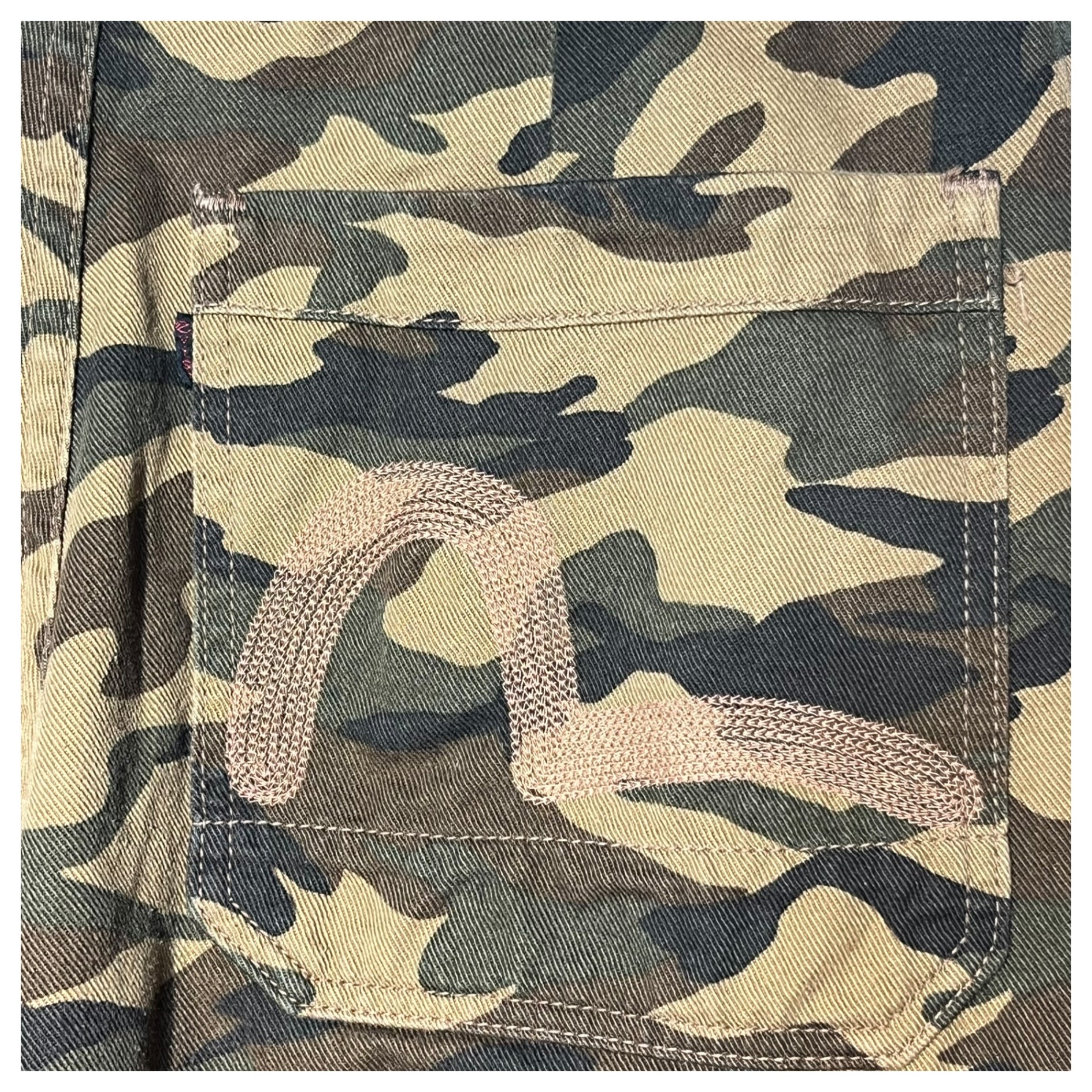 EVISU(エヴィス) Camo cargo pants カモフラ カーゴ パンツ 34×34 オリーブ