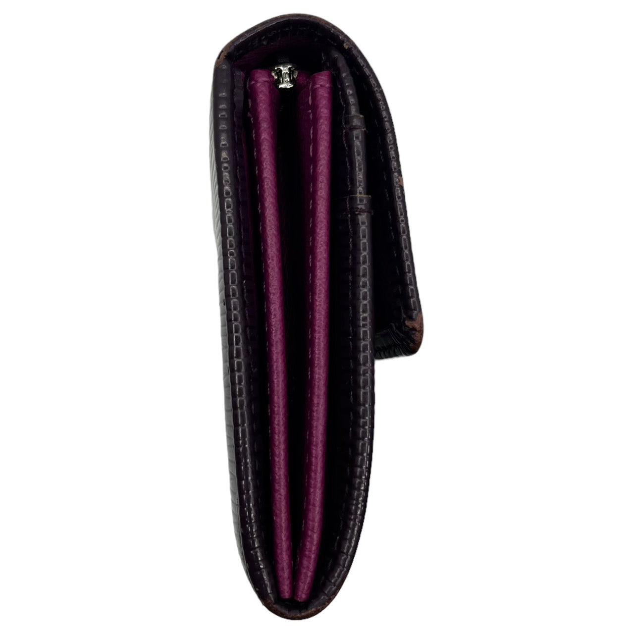 LOUIS VUITTON(ルイヴィトン) ポルトオフォイユサラ/長財布/エピ M6374L カシス(パープル) 製造番号:CA0029/イニシャル入り